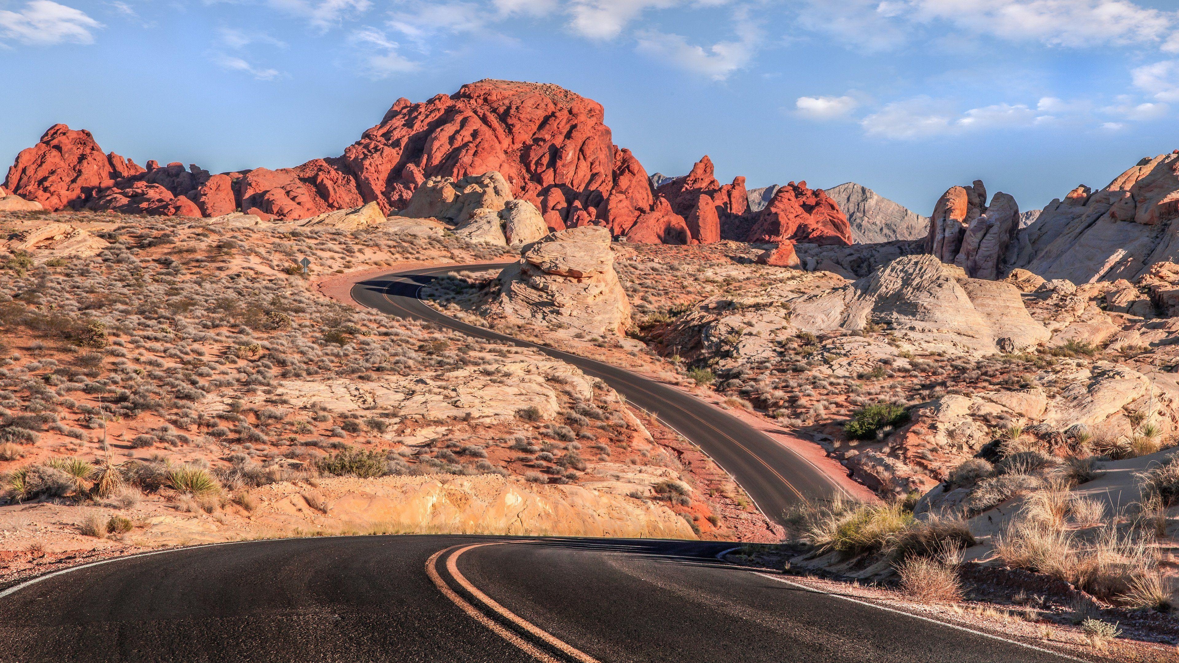 Valley of Fire, Nevada, 4K, Highway, Natur, 3840x2160 4K Desktop