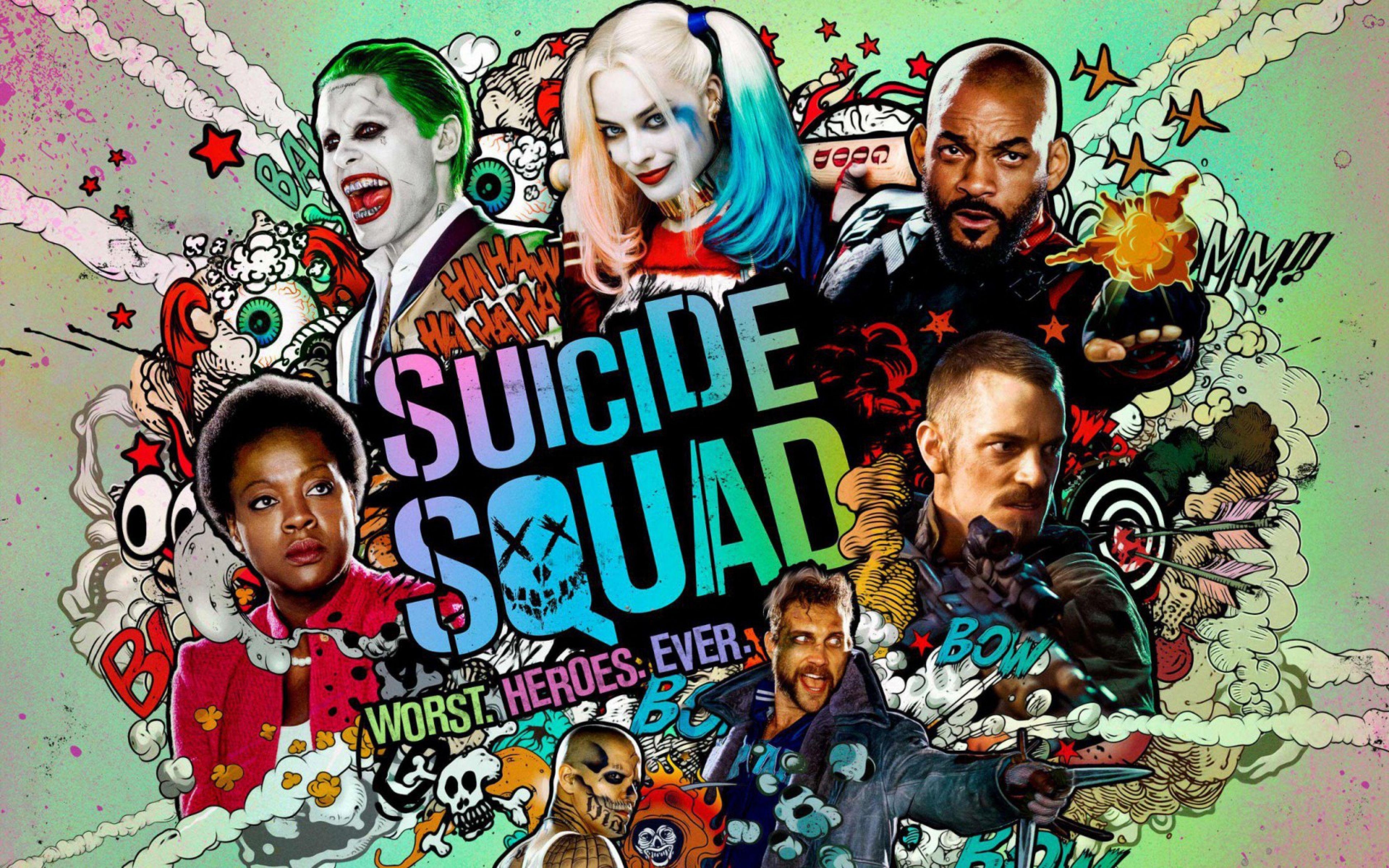 Suicide Squad, Hintergrund, Comic, Film, HD, 3840x2400 4K Desktop