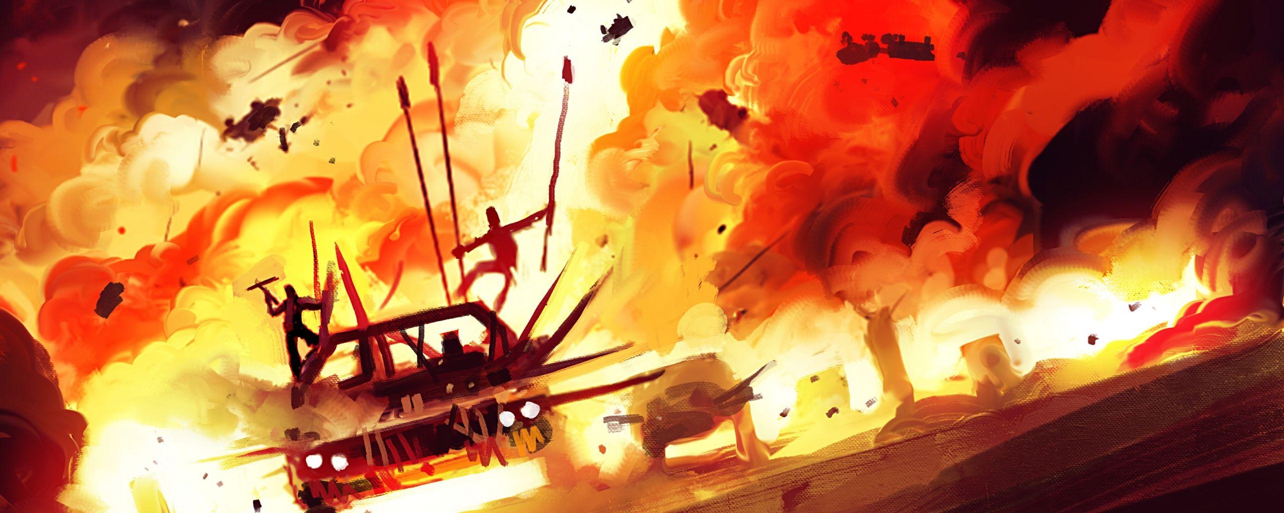 Mad Max, Wüstenkunst, Spiel, 4K HD, Bild, 2560x1030 Dual Screen Desktop