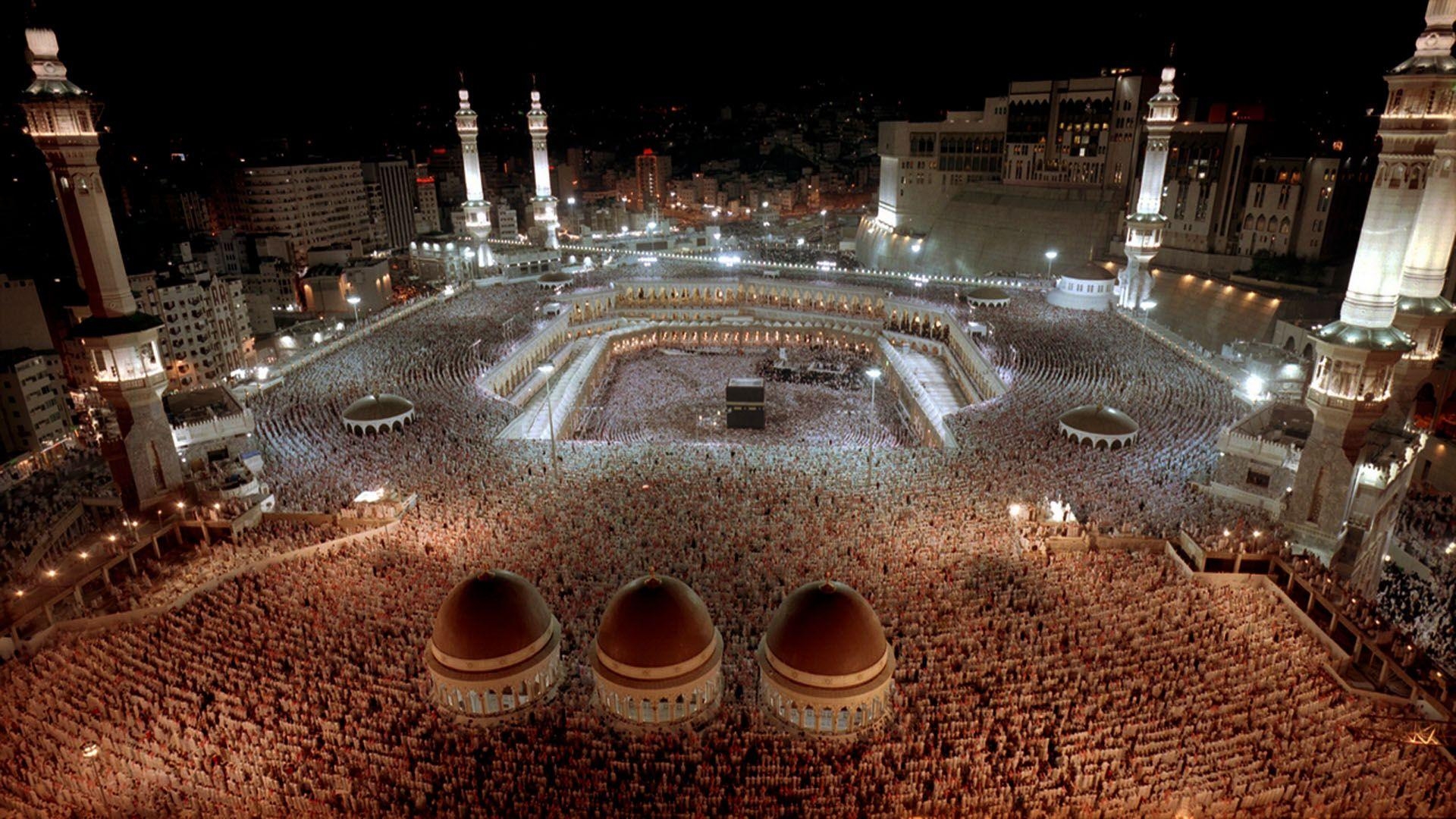 Al-Masjid Al-Haram, Moschee, Mekka, Saudi-Arabien, Heiligtum, 1920x1080 Full HD Desktop