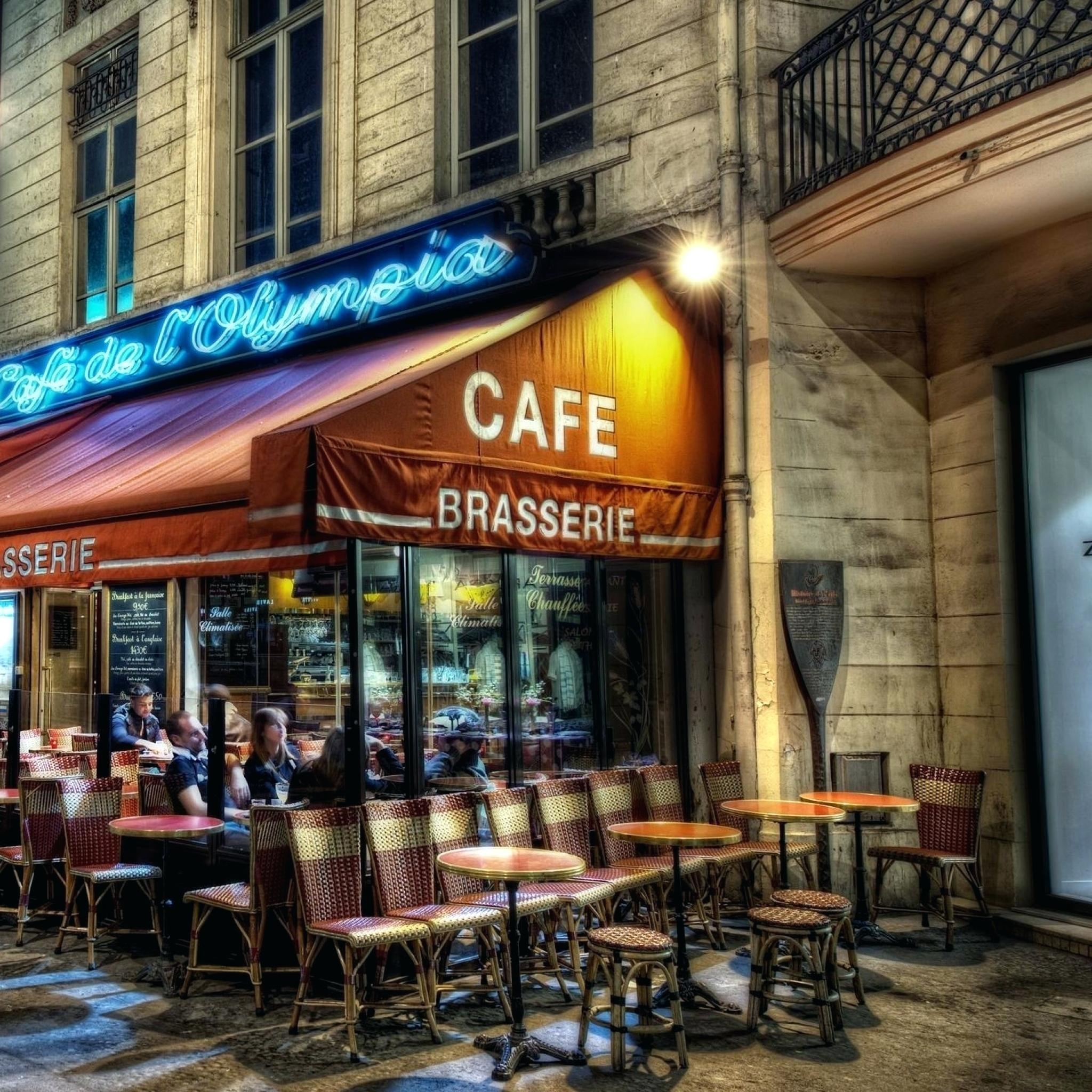 Café, Paris, Straßen, Romantik, Download, 2050x2050 HD Handy