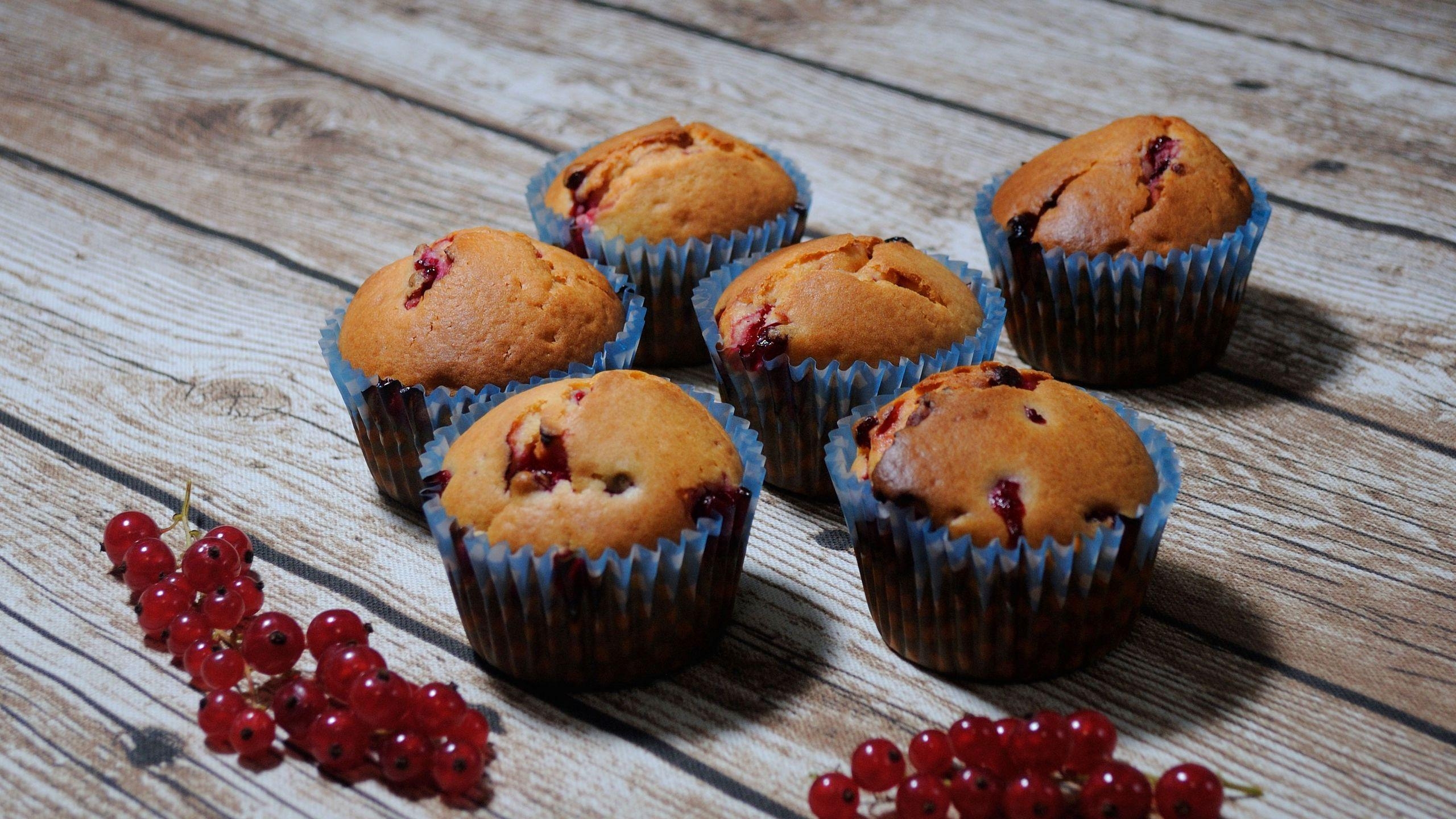 Muffin, Gebäck, Dessert, Johannesbeere, Download, 2560x1440 HD Desktop