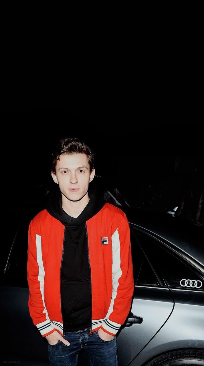 Tom Holland, Schwarz, Bild, Schauspieler, Marvel, 720x1280 HD Handy