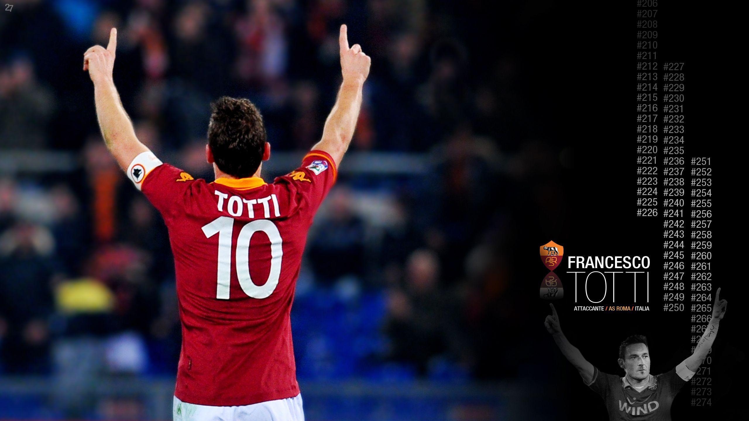 Francesco Totti, Fußball, Sport, Hintergrund, Spieler, 2560x1440 HD Desktop