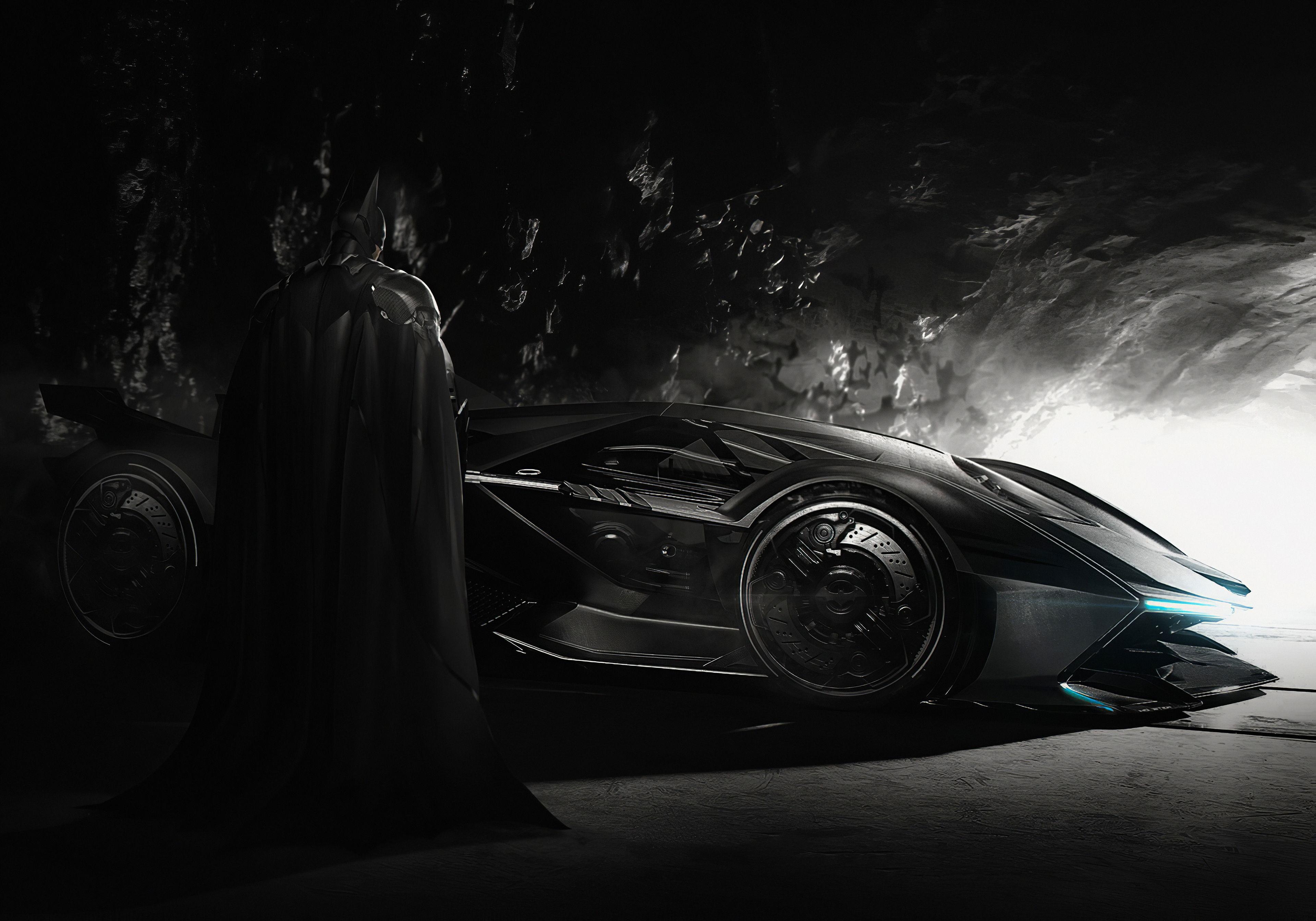 Batman, Batmobile, 4K, Superhelden, Bild, 3840x2690 4K Desktop