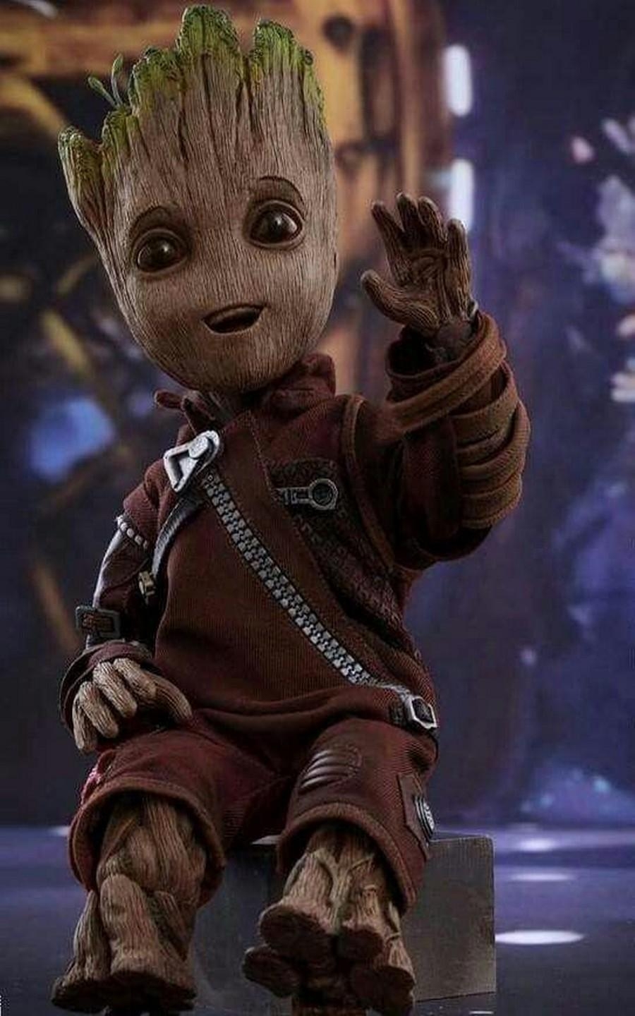 Baby Groot, Kunst, Android, Marvel, Hintergrund, 900x1440 HD Handy