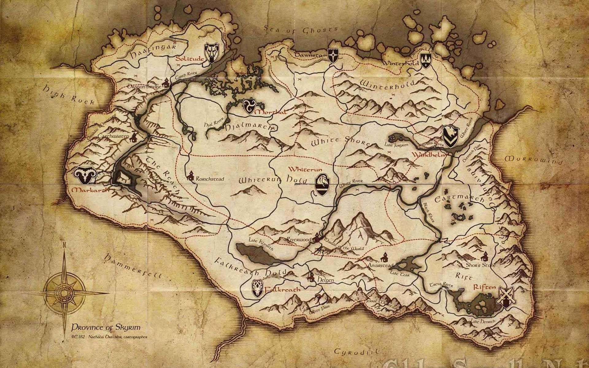 Herr der Ringe, Tamriel, Karte, Fantasie, Abenteuer, 1920x1200 HD Desktop