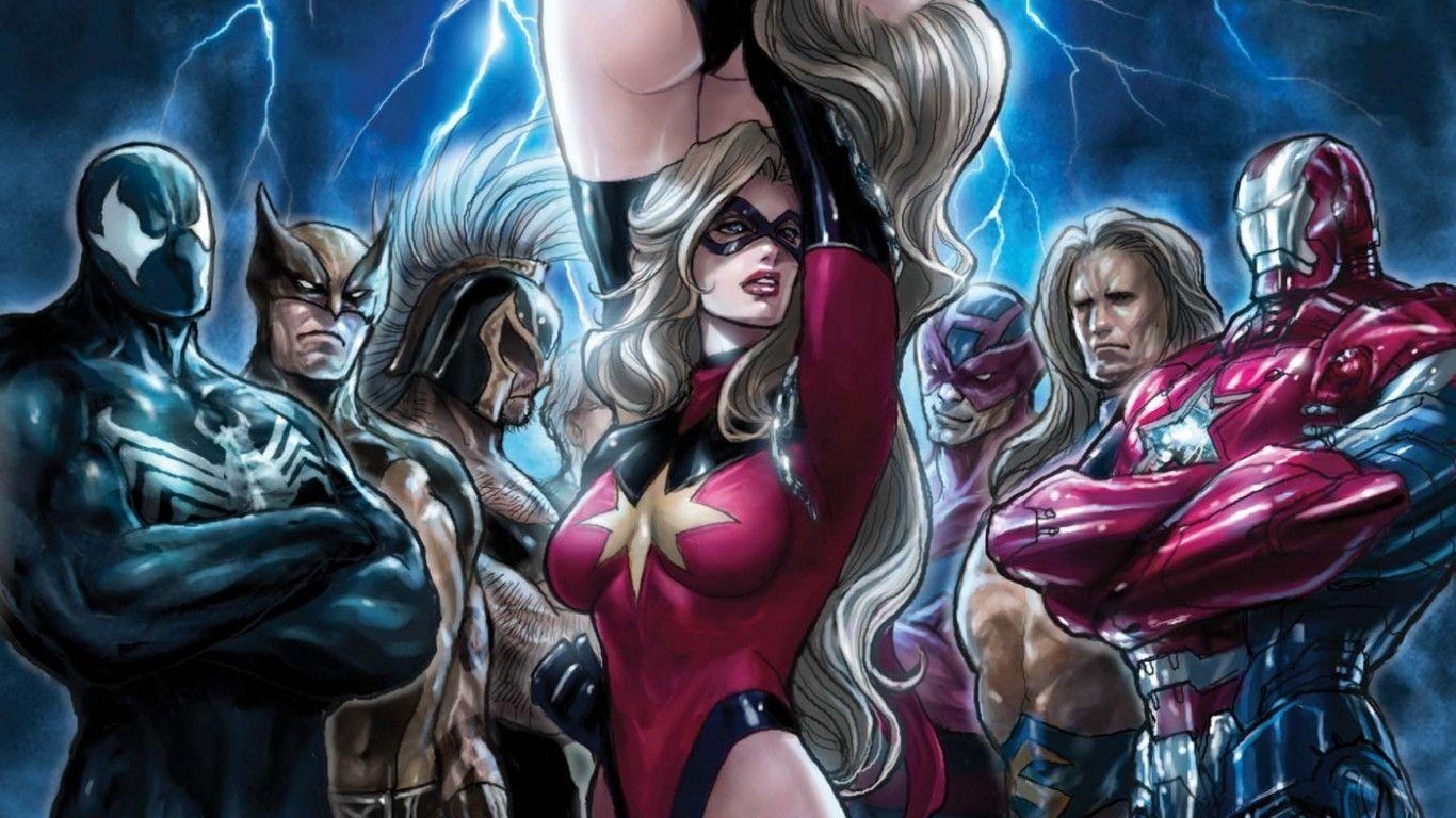 Ms. Marvel, Comics, Superheldin, Heiß, HD, 1370x770 HD Desktop