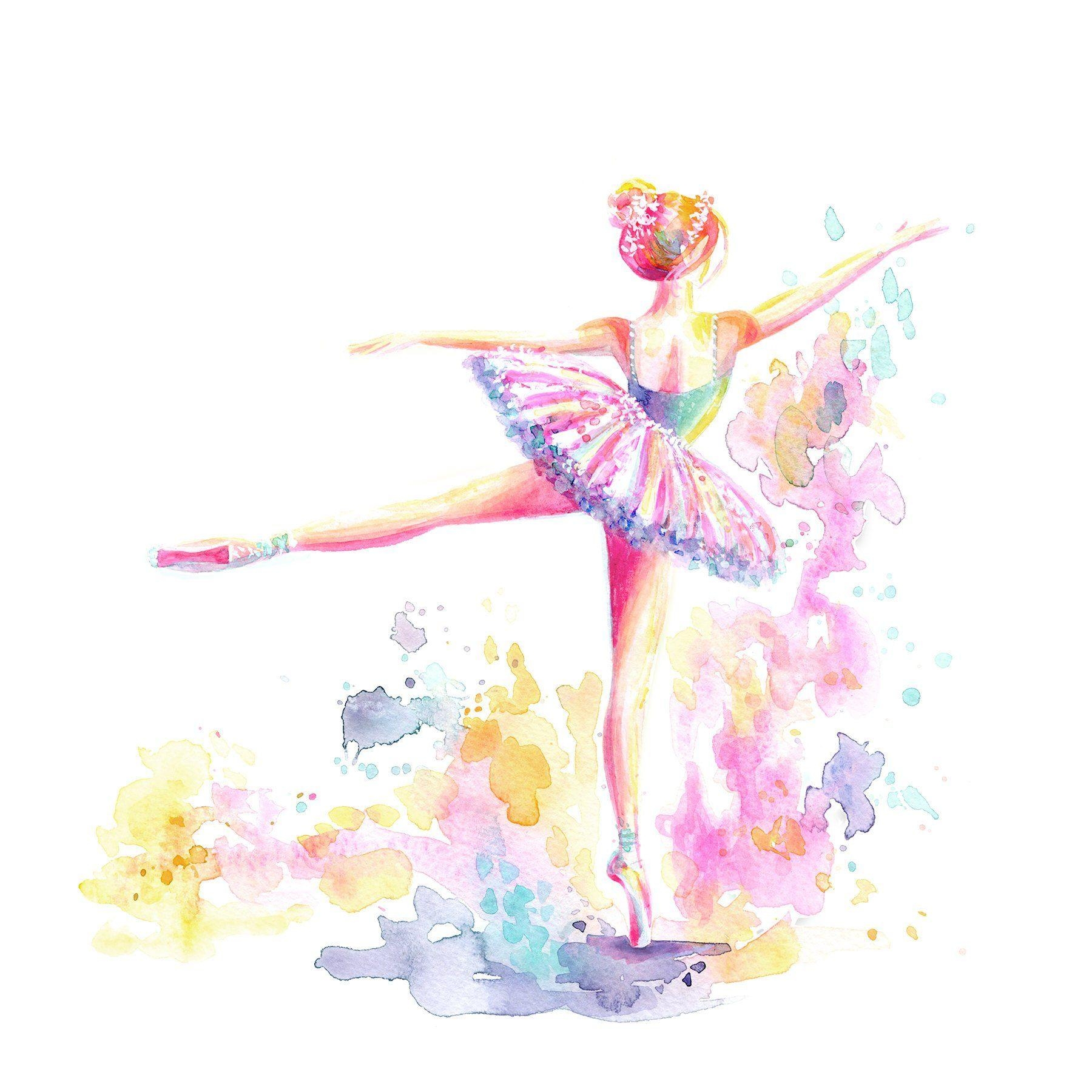 Ballett, Ballerina, Arabeske, Aquarell, Malerei, 1800x1800 HD Handy