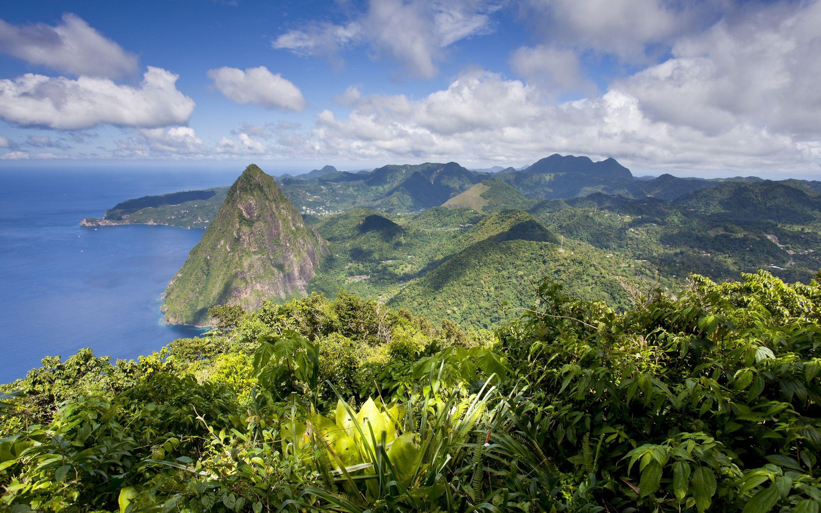 Saint Lucia, Mac-Hintergrund, Karibik, Insel, Download, 2880x1800 HD Desktop