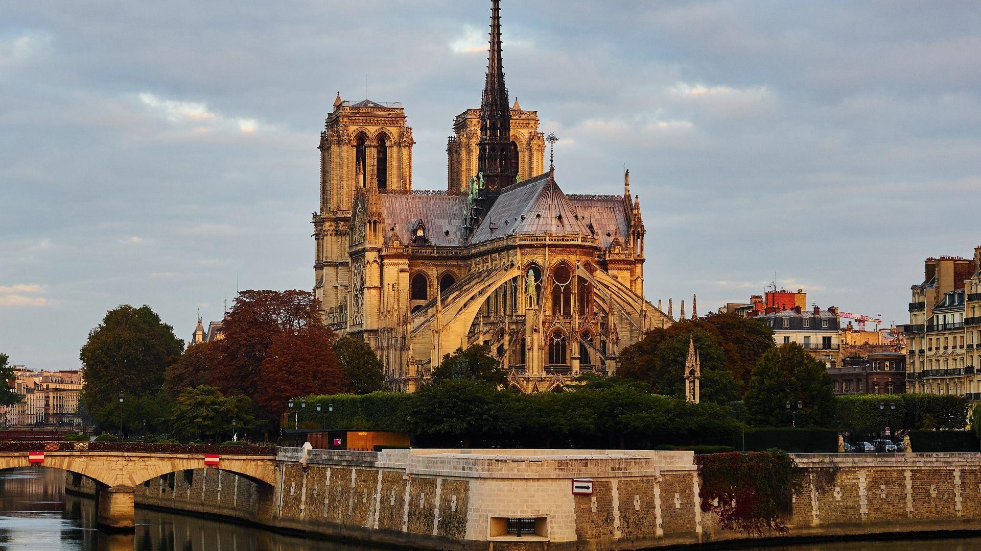 Notre Dame, Wasserblick, Frankreich, Paris, Kathedrale, 1920x1080 Full HD Desktop