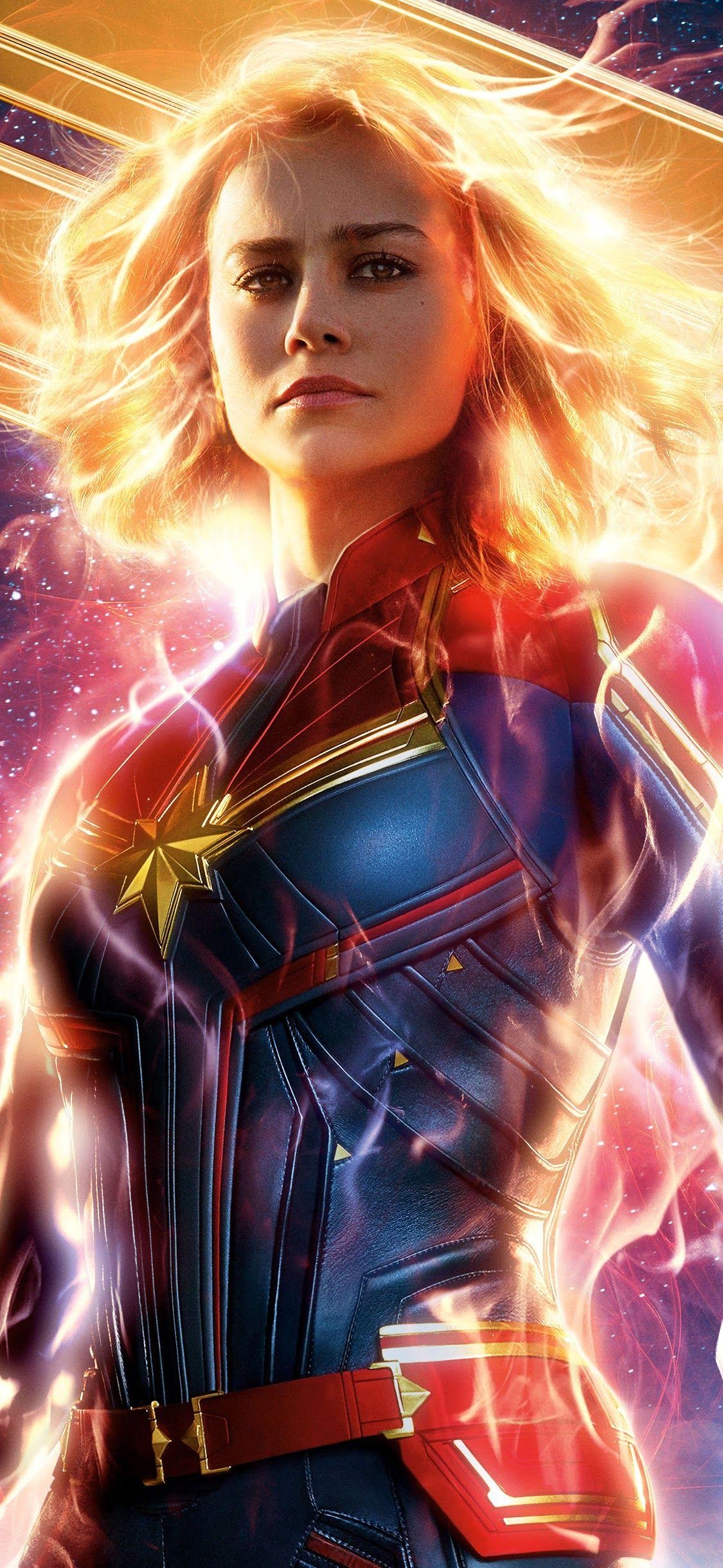 Captain Marvel Film, Brie Larson, 8K Bild, Superhelden, 2019, 1130x2440 HD Handy