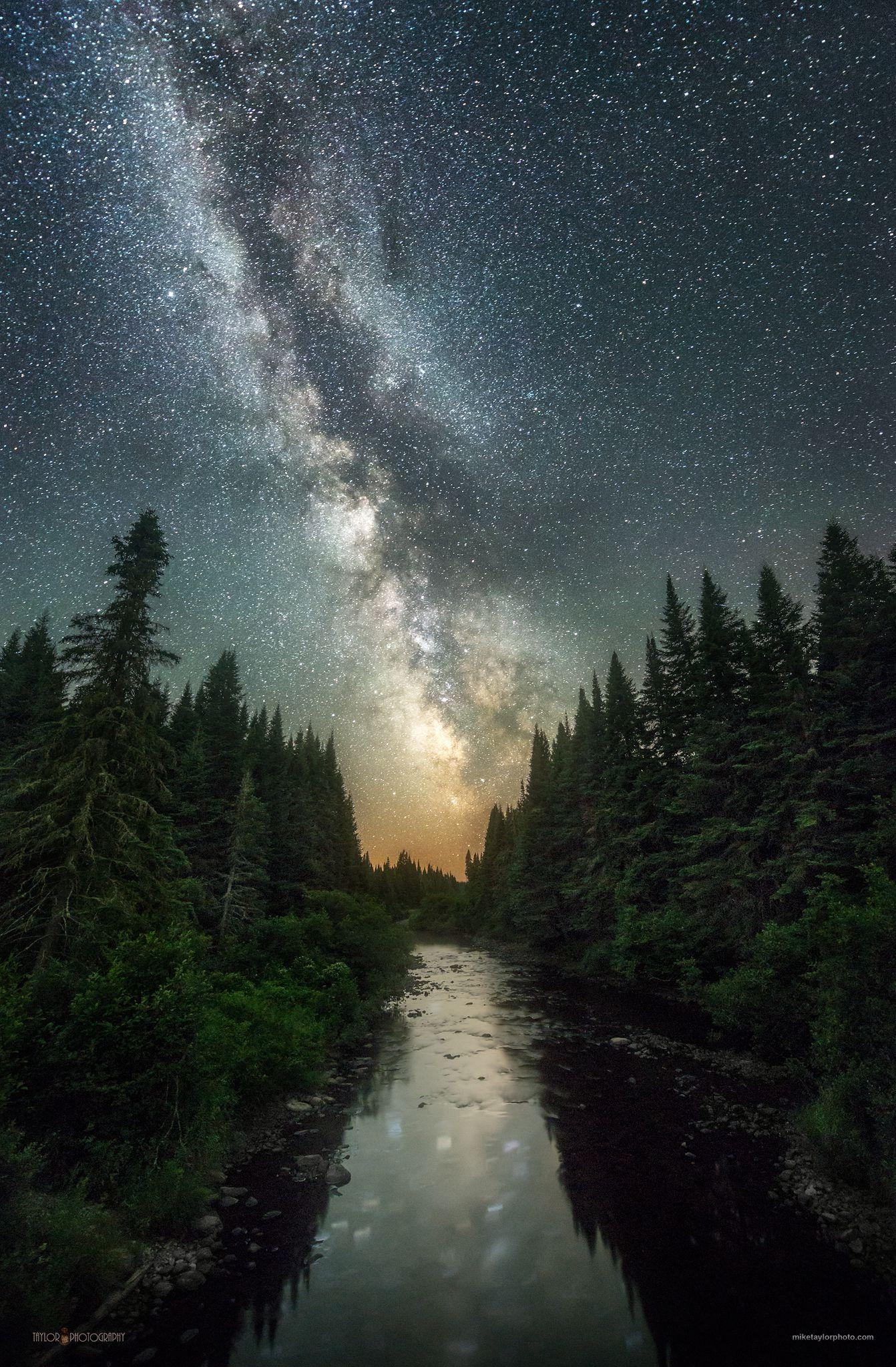 Nacht Himmel, Connecticut River, Pittsburg, New Hampshire, reisen, 1350x2050 HD Handy