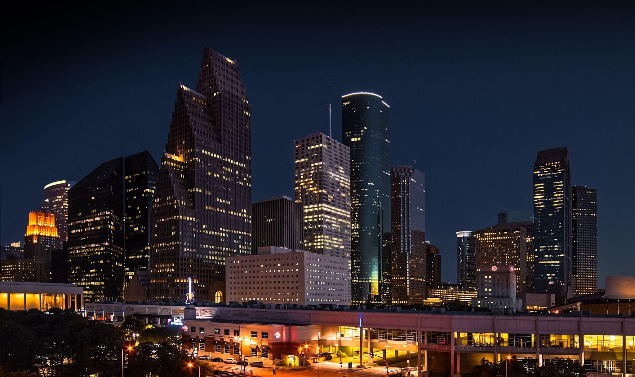 Houston, Nacht, Stadtleben, Texas, Erlebnis, 2050x1220 HD Desktop