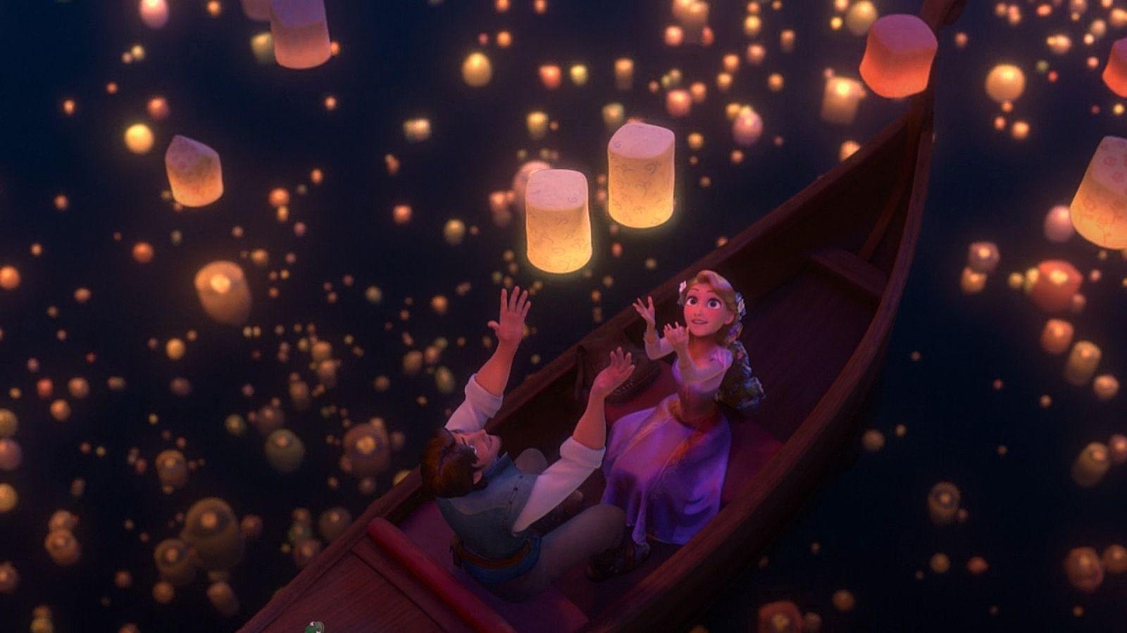 Tangled, HD, Romantik, Moment, Rapunzel, 1600x900 HD Desktop