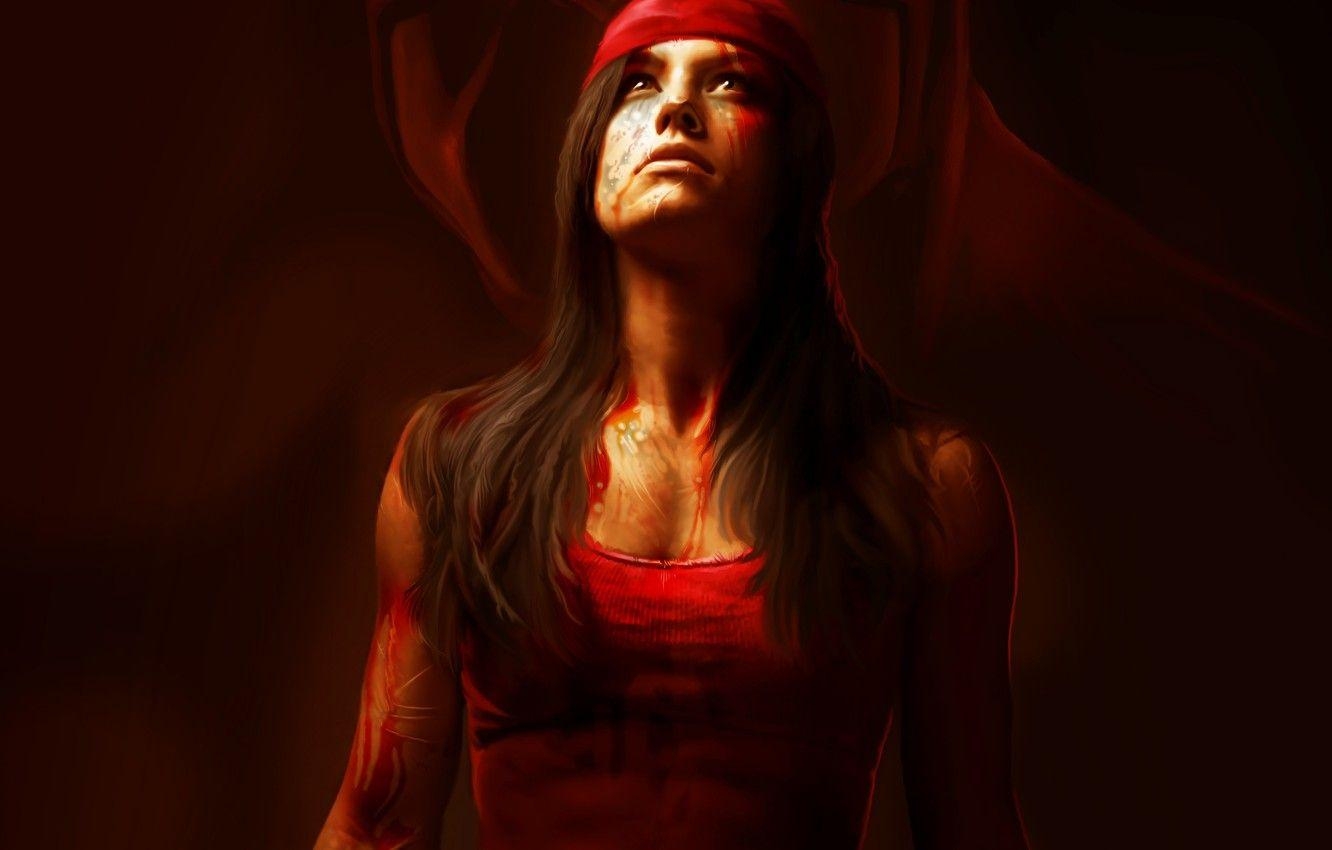 Elektra, Mädchen, Kunst, Killer, Comic, 1340x850 HD Desktop