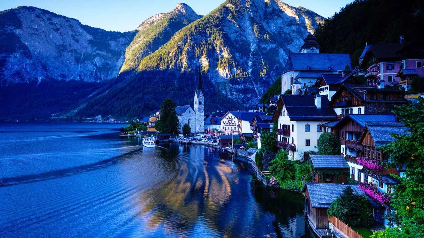 Österreich, Hallstatt, HD, Hintergrundbild, Landschaft, 1370x770 HD Desktop