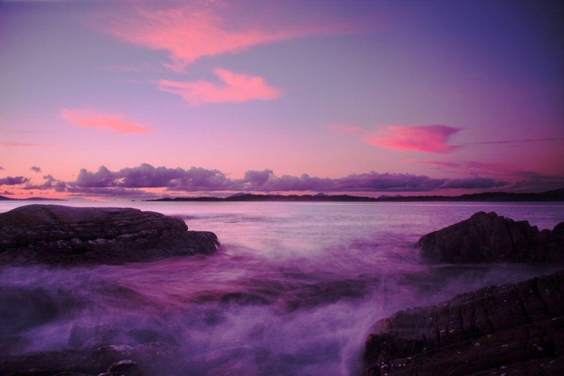 Himmel, Zuckerwatte, lila, Wolken, Strand, 1170x780 HD Desktop