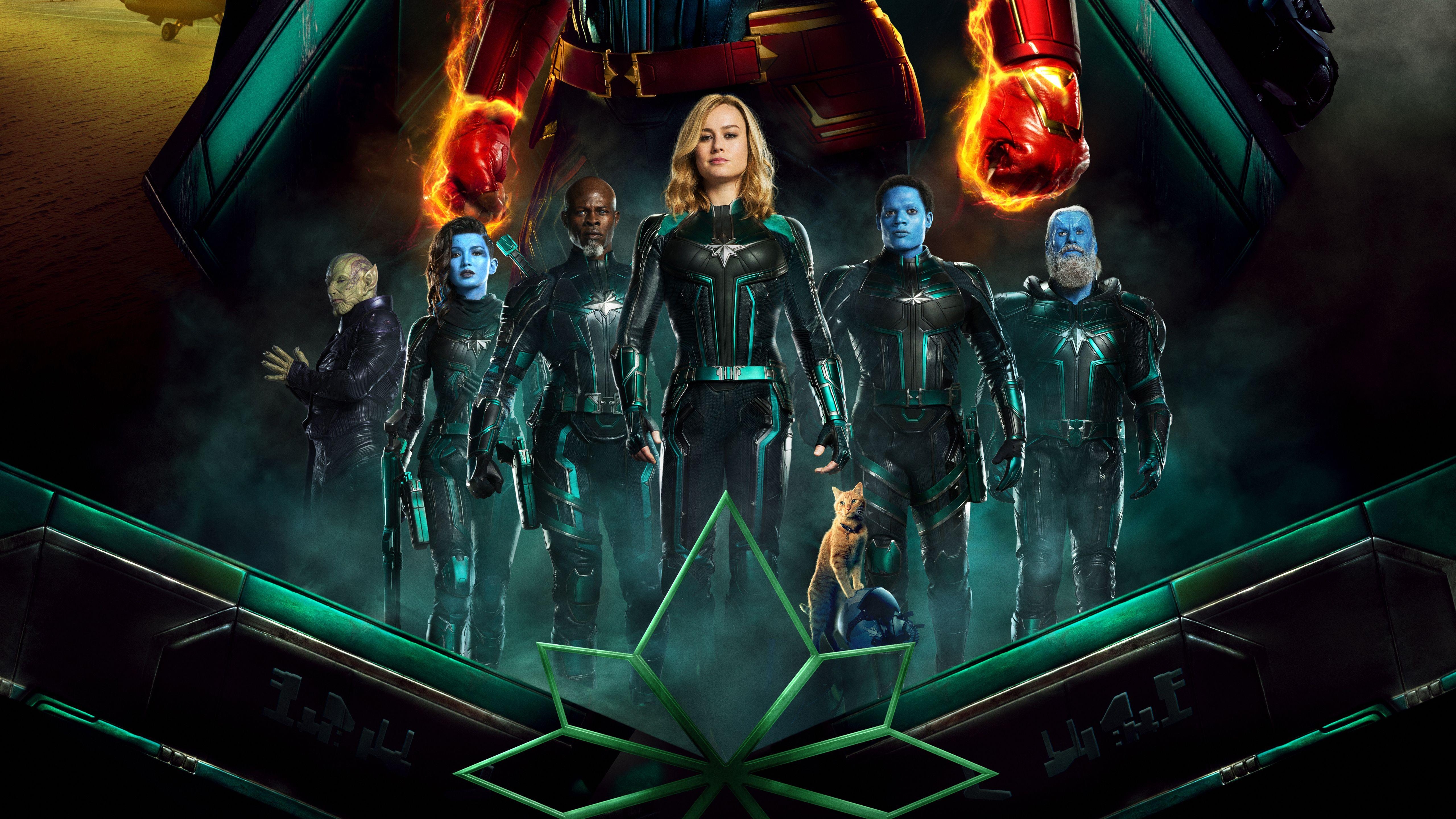 Captain Marvel, Kree Team, Carol Danvers, Brie Larson, 5120x2880 4K Desktop