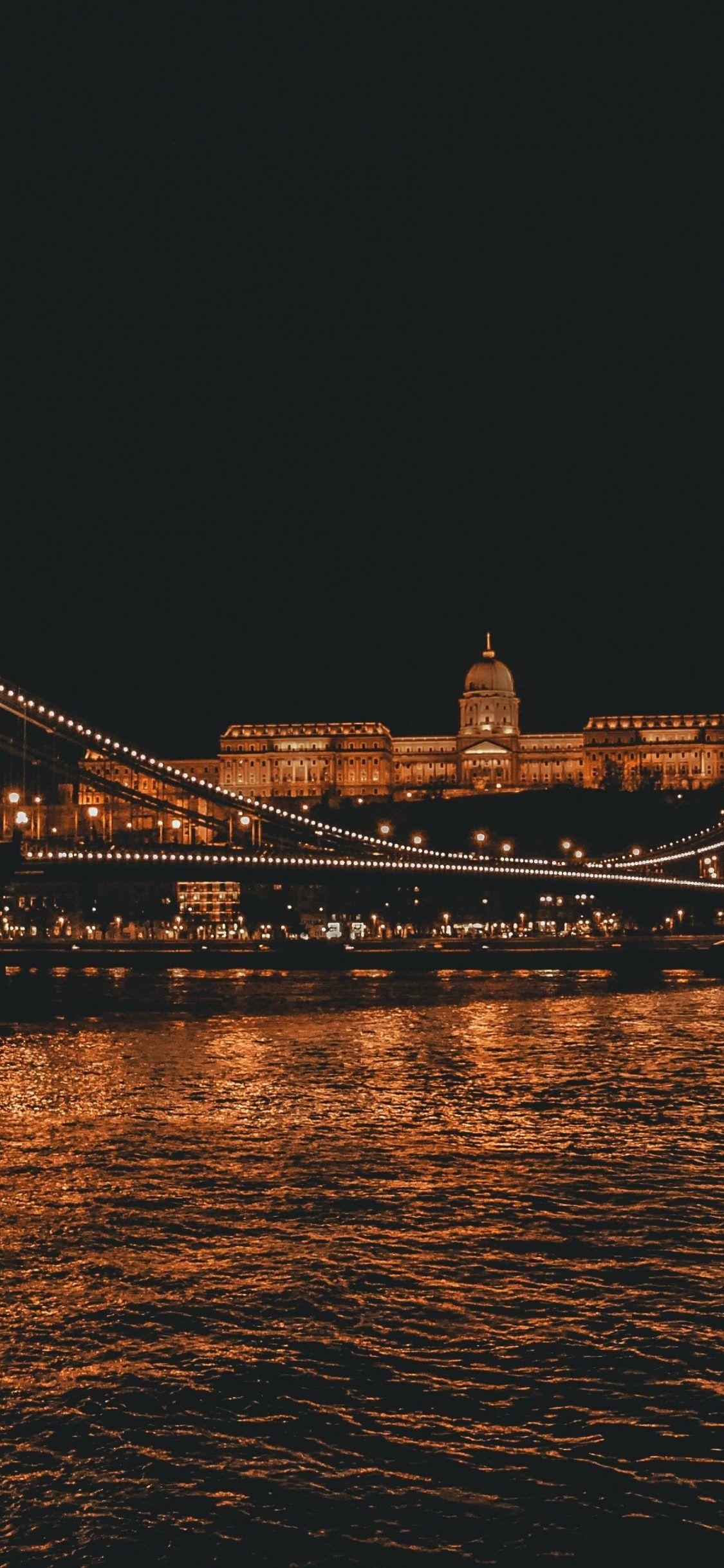 Herunterladen, Hintergrundbild, Kettenbrücke, Budapest, Stadt, 1130x2440 HD Handy