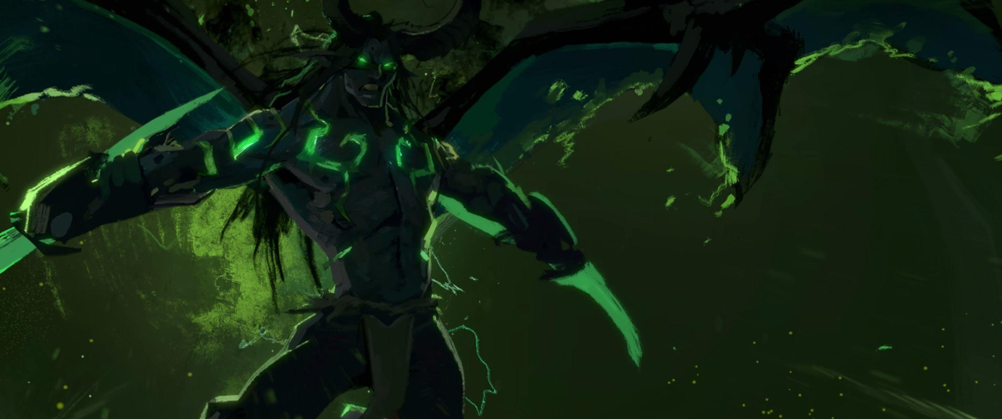 Dämonenjäger, WoW, Blizzard, Illidan, Gaming, 3440x1440 Dual Screen Desktop