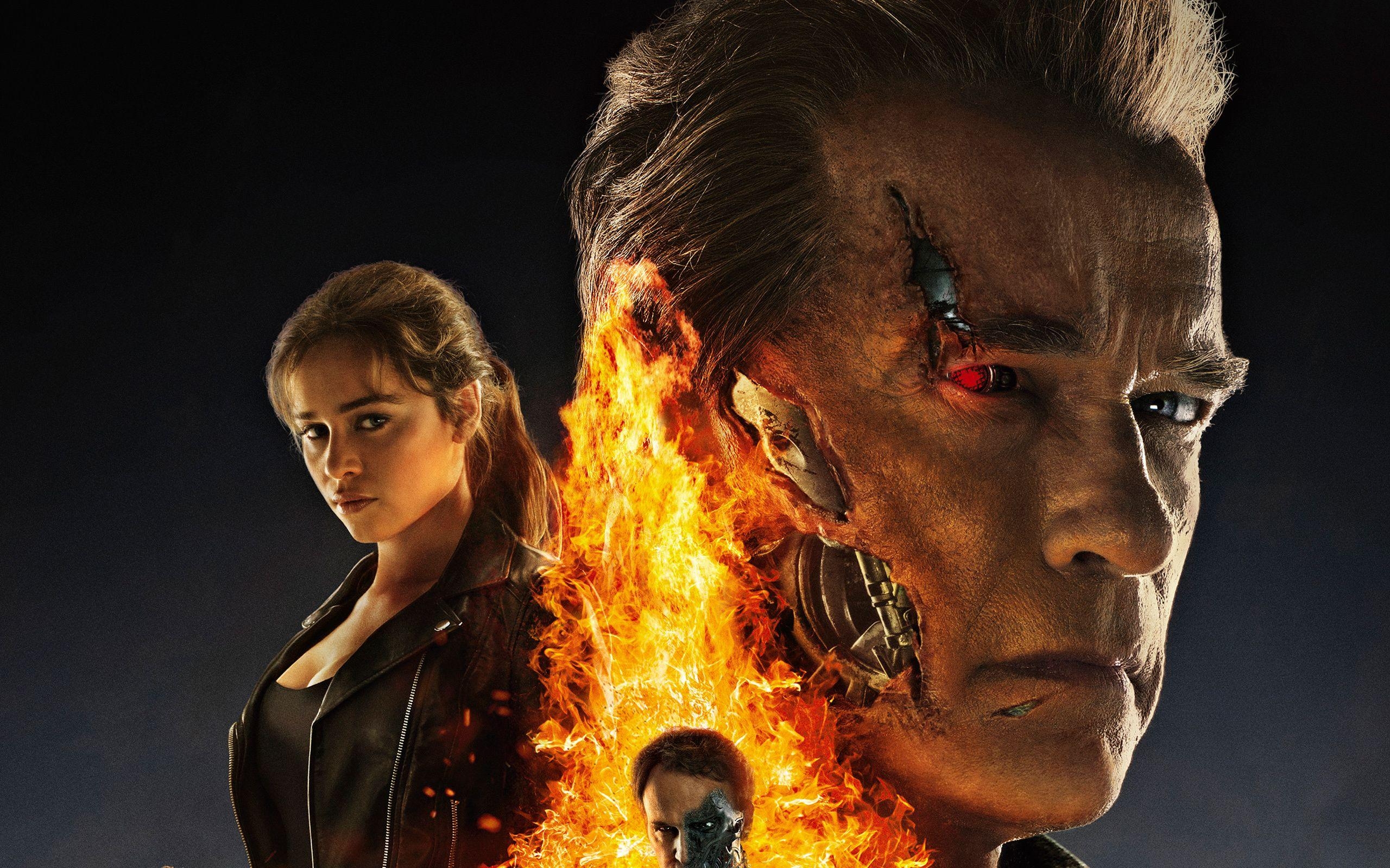 Terminator Genisys, Emilia Clarke, Arnold, Sci-Fi, Kino, 2560x1600 HD Desktop