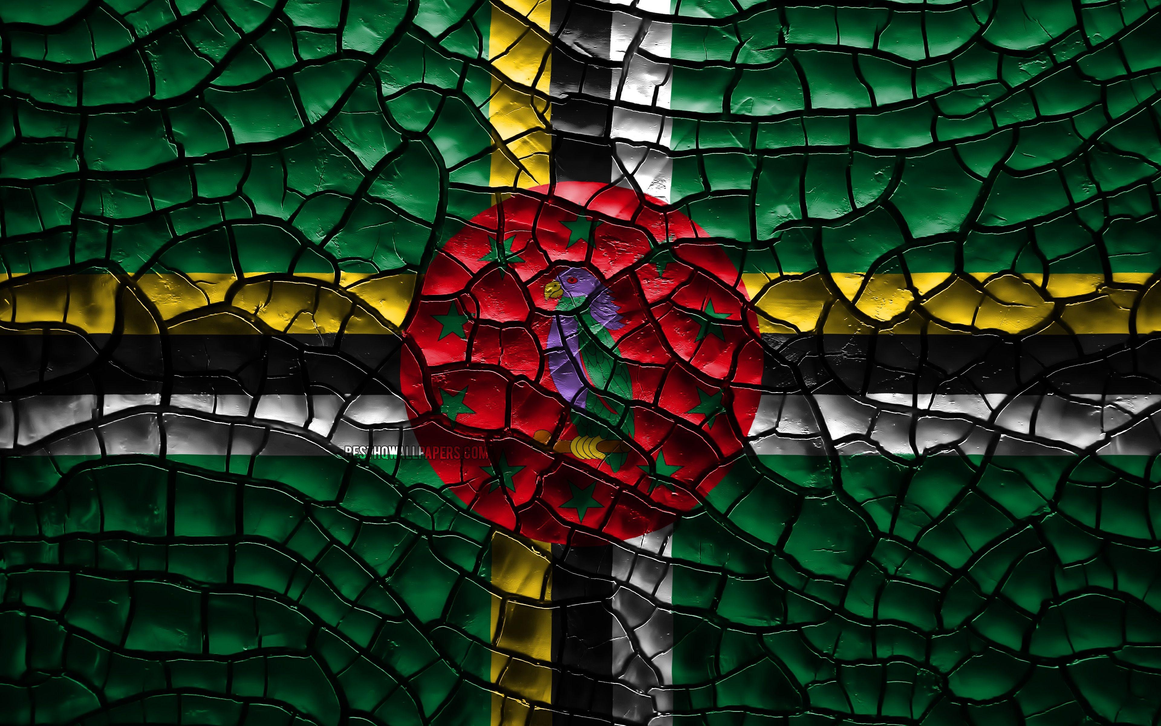 Dominica Flagge, 3D Kunst, 4K, Nordamerika, Symbol, 3840x2400 4K Desktop