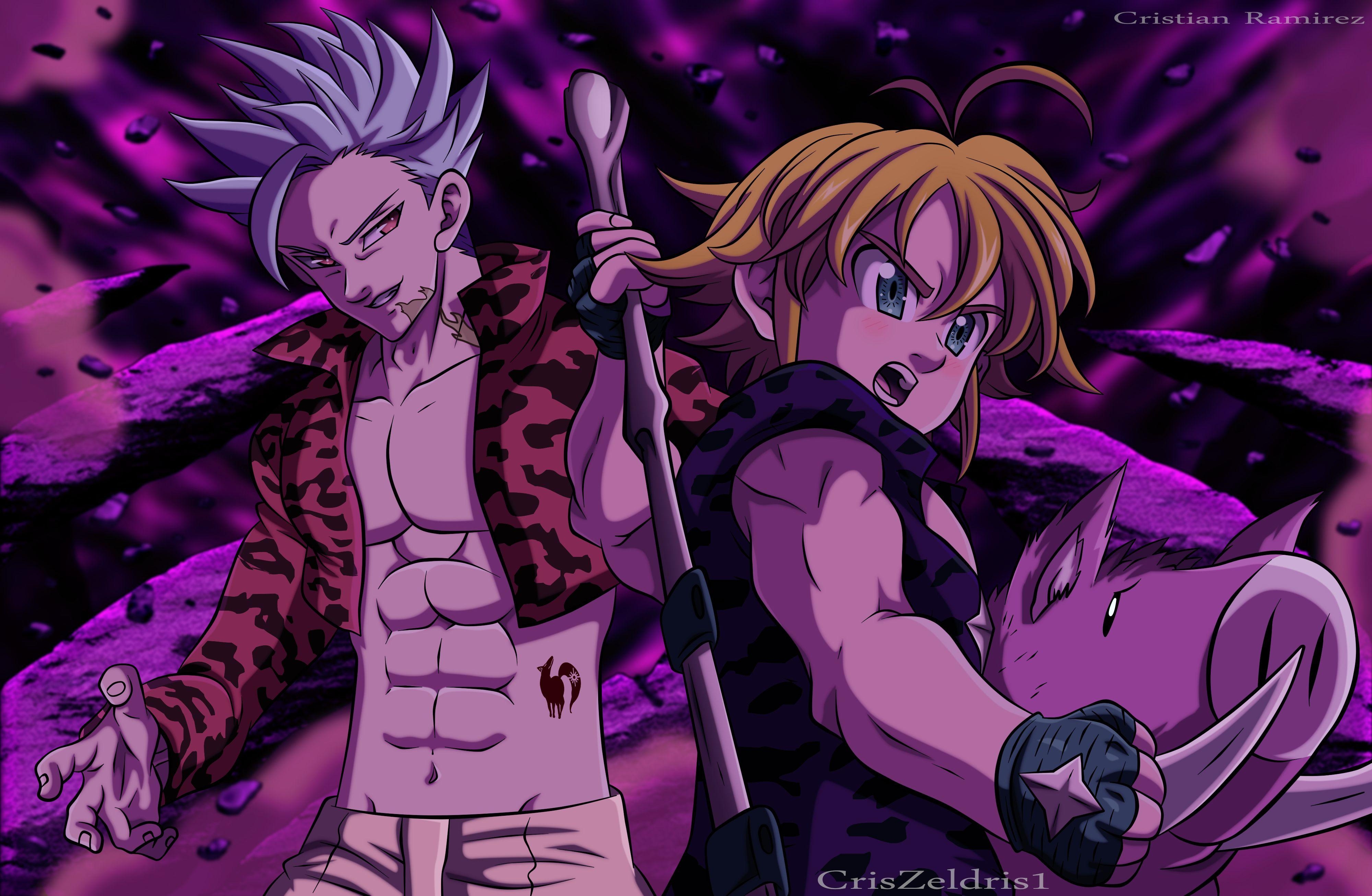 Ban, Sieben Todsünden, Meliodas, Anime, Freunde, 4000x2620 4K Desktop