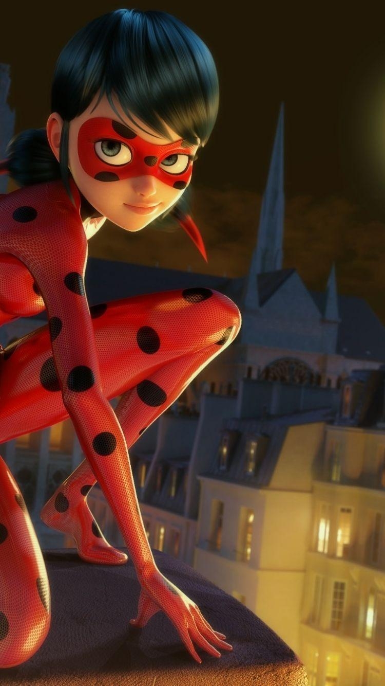 Miraculous Ladybug, Paris, Cartoon, Abenteuer, Heldin, 750x1340 HD Handy