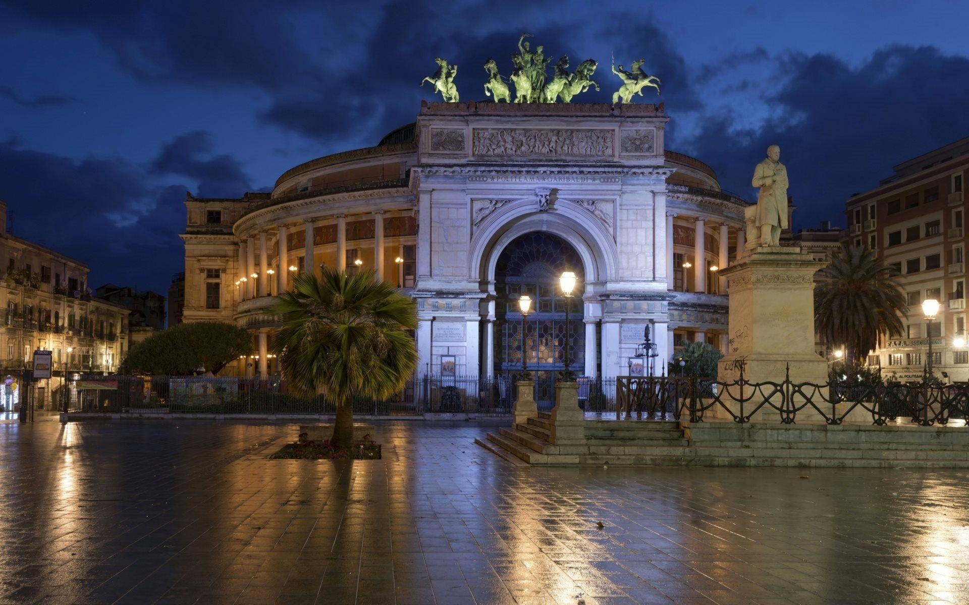 Theater Politeama, Ruggero Settimo, Italien, Palermo, Reise, 1920x1200 HD Desktop