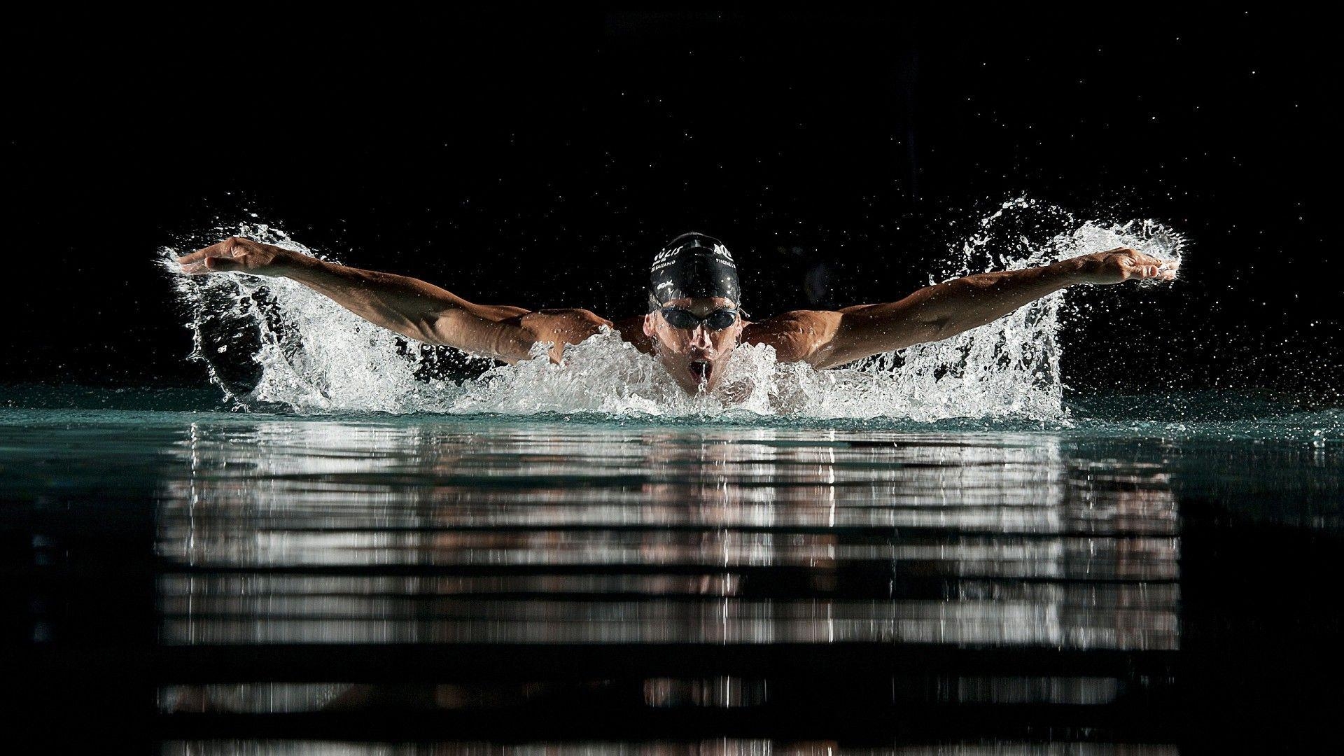 Schwimmender Mann, Sport, HD, Hintergrund, Wasser, 1920x1080 Full HD Desktop