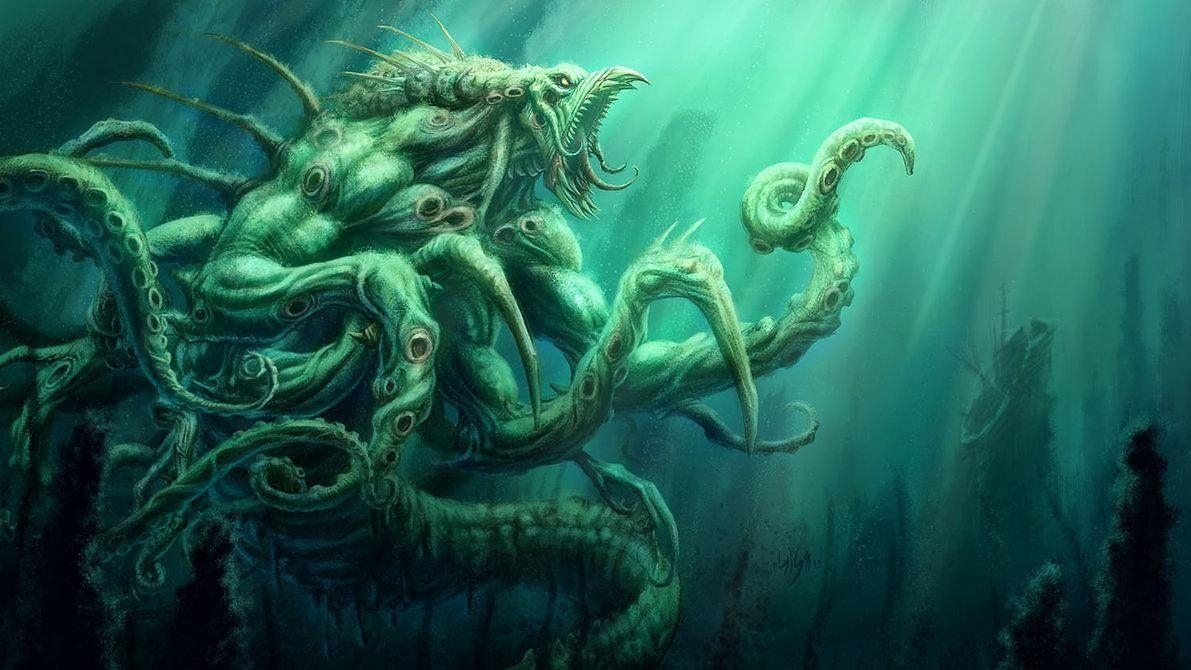 Kraken, Desktop, Hintergrund, Seeungeheuer, digital, 1200x670 HD Desktop