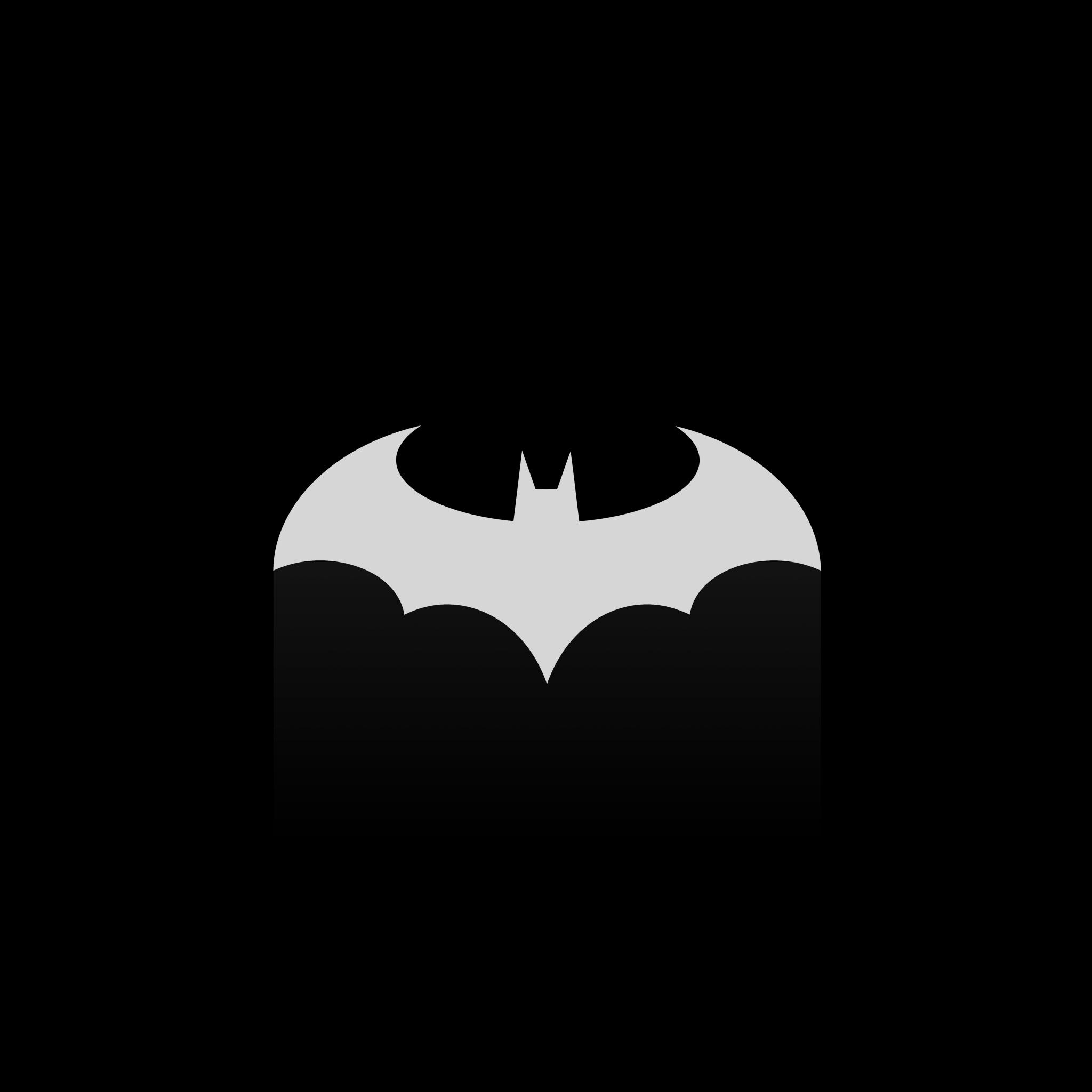 Batman Zeichen, 4K, Schwarz, DC Helden, 2050x2050 HD Handy