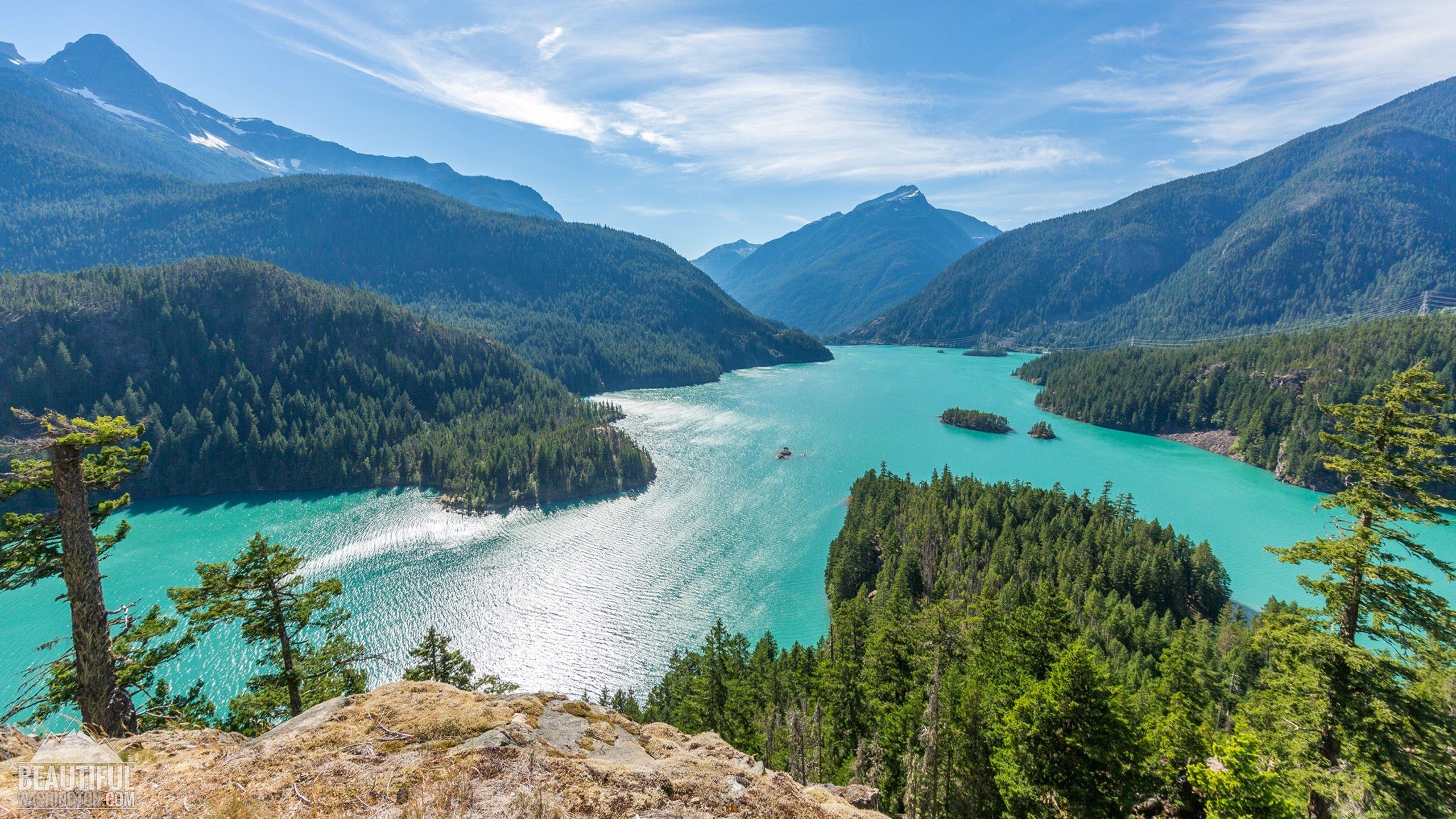 Diablo Lake, Reservoir, Nördliche Kaskaden, Washington, Natur, 2560x1440 HD Desktop