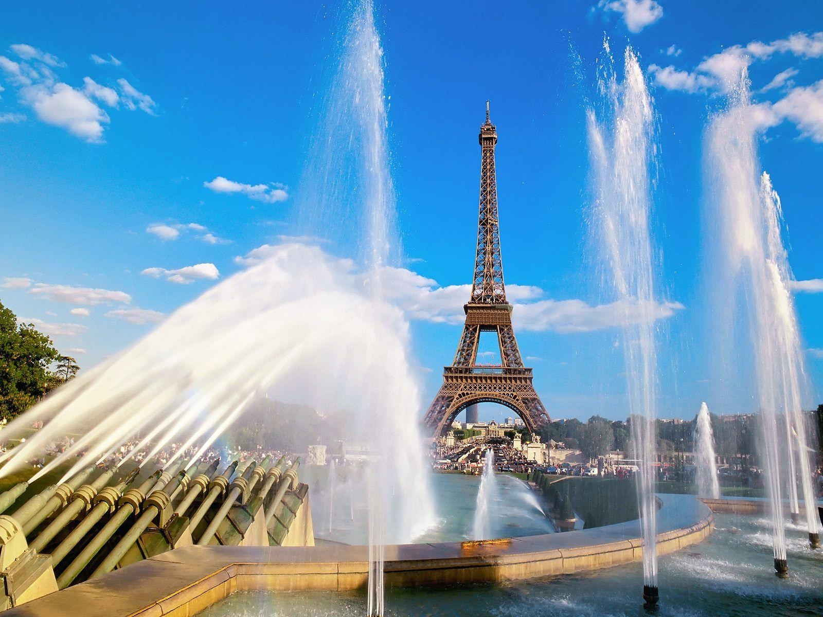 Eiffelturm, Brunnen, Paris, Frankreich, Nacht, 1600x1200 HD Desktop