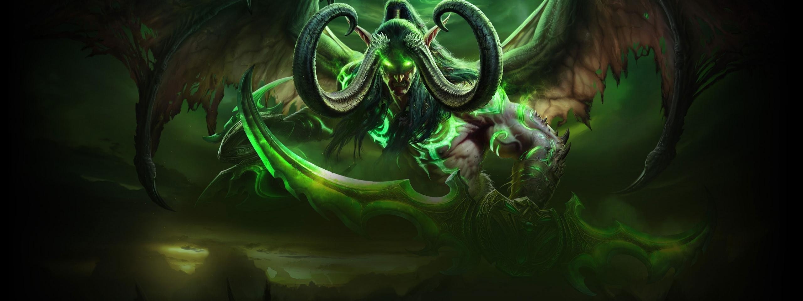 Illidan Sturmgrimm, Dual Monitor, HD, Gaming, Fantasy, 2560x960 Dual Screen Desktop