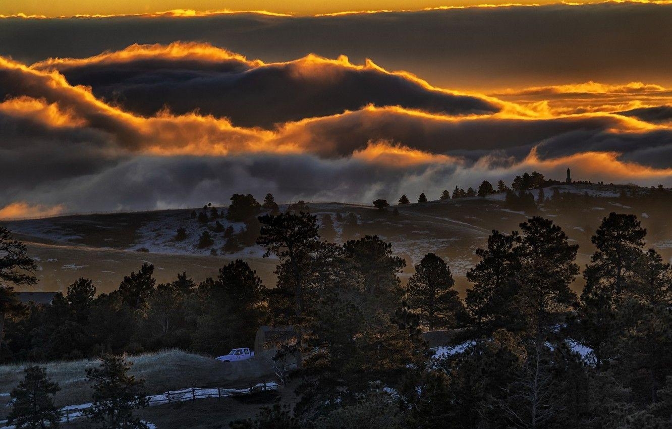 Sonnenuntergang, Denver Colorado, Desktop, Reisen, Bild, 1340x850 HD Desktop