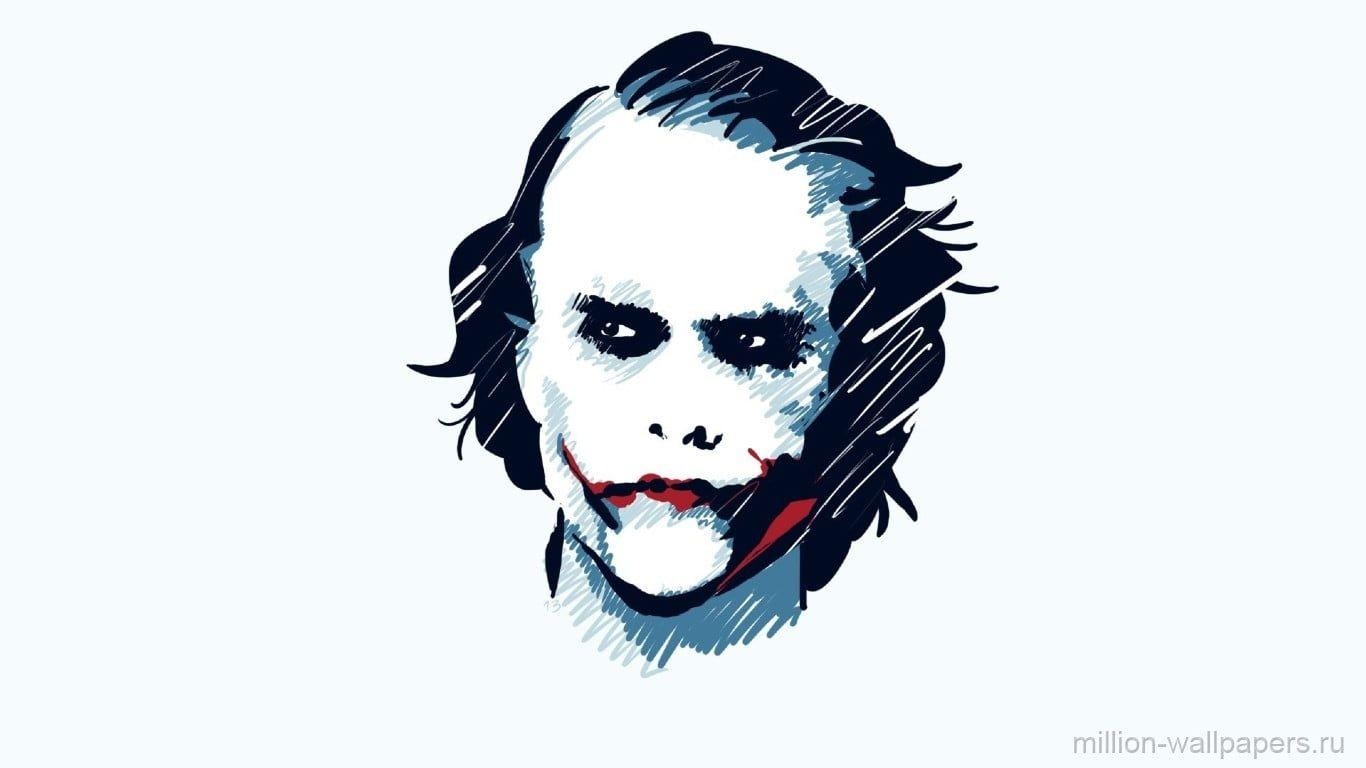 Joker, Zeichnung, Heath Ledger, Batman, HD, 1370x770 HD Desktop