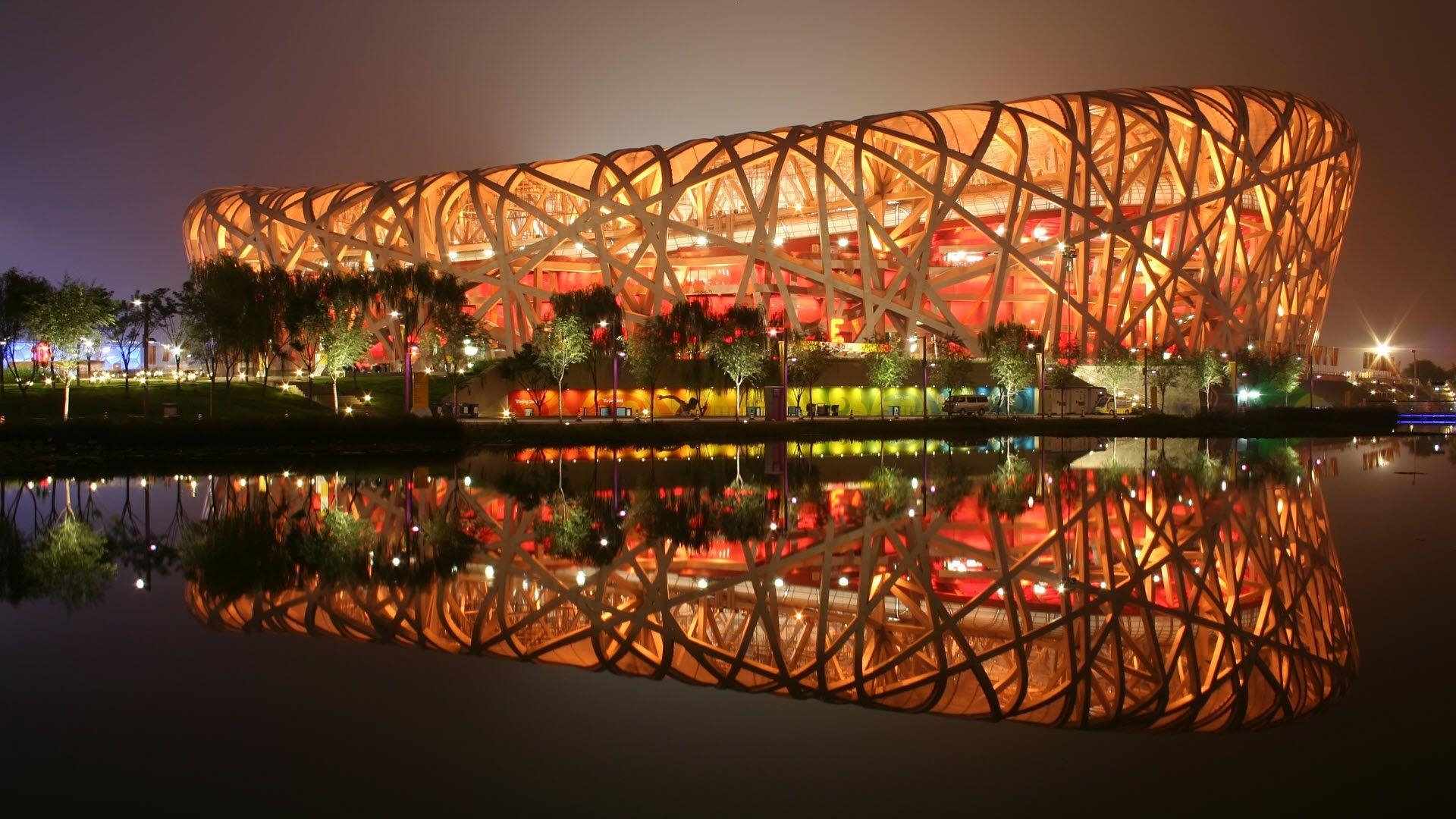 Vogelnest, Stadion, Peking, China, Architektur, 1920x1080 Full HD Desktop