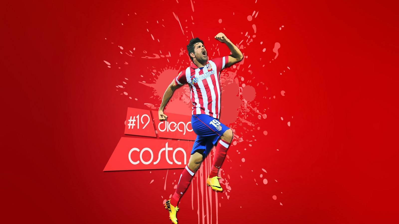 Atlético Madrid, Diego Costa, HD, Wallpaper, Fußball, 1600x900 HD Desktop