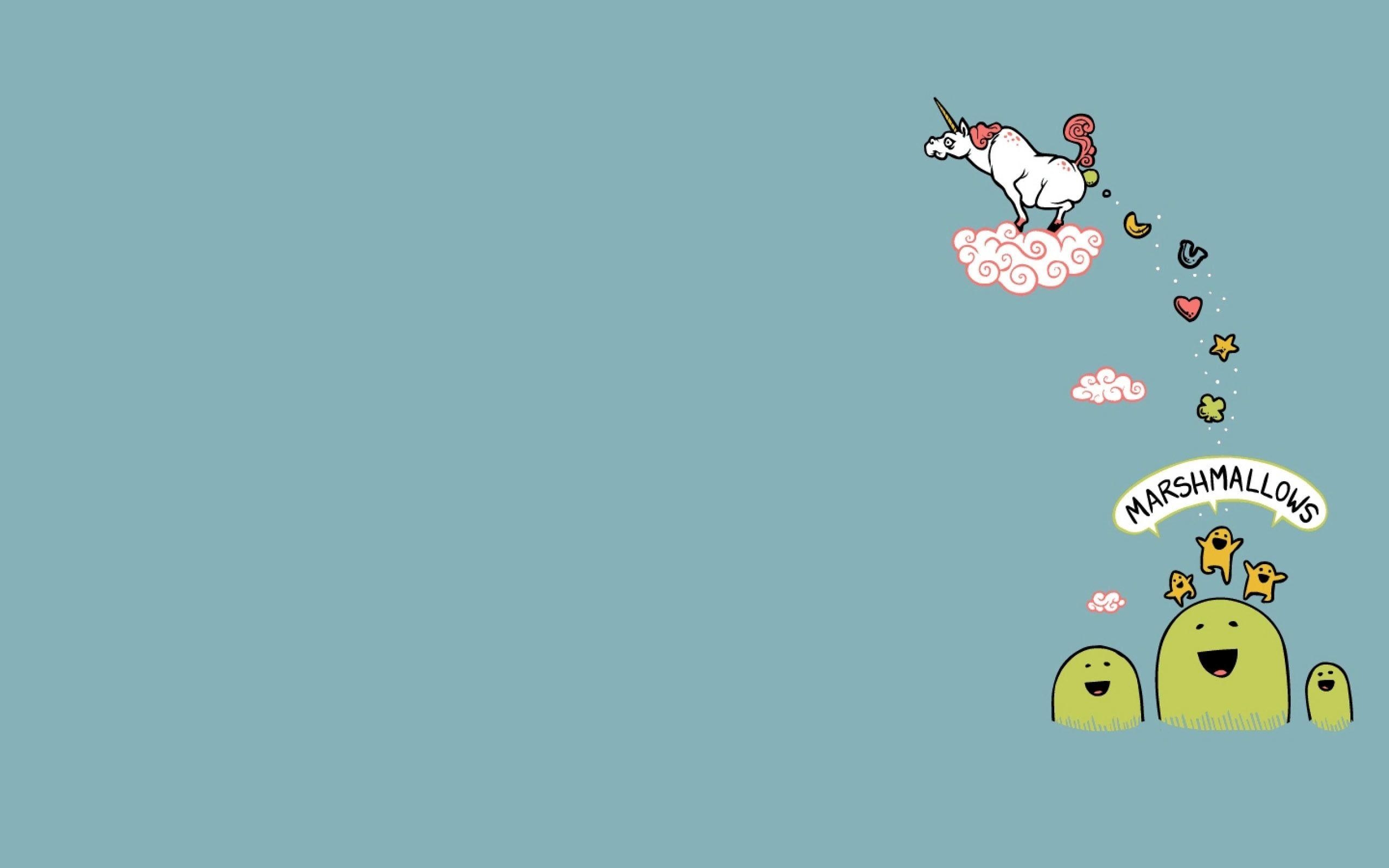 Einhorn Marshmallows, Lustig, Magisch, Farbenfroh, Fantasiewelt, 2560x1600 HD Desktop