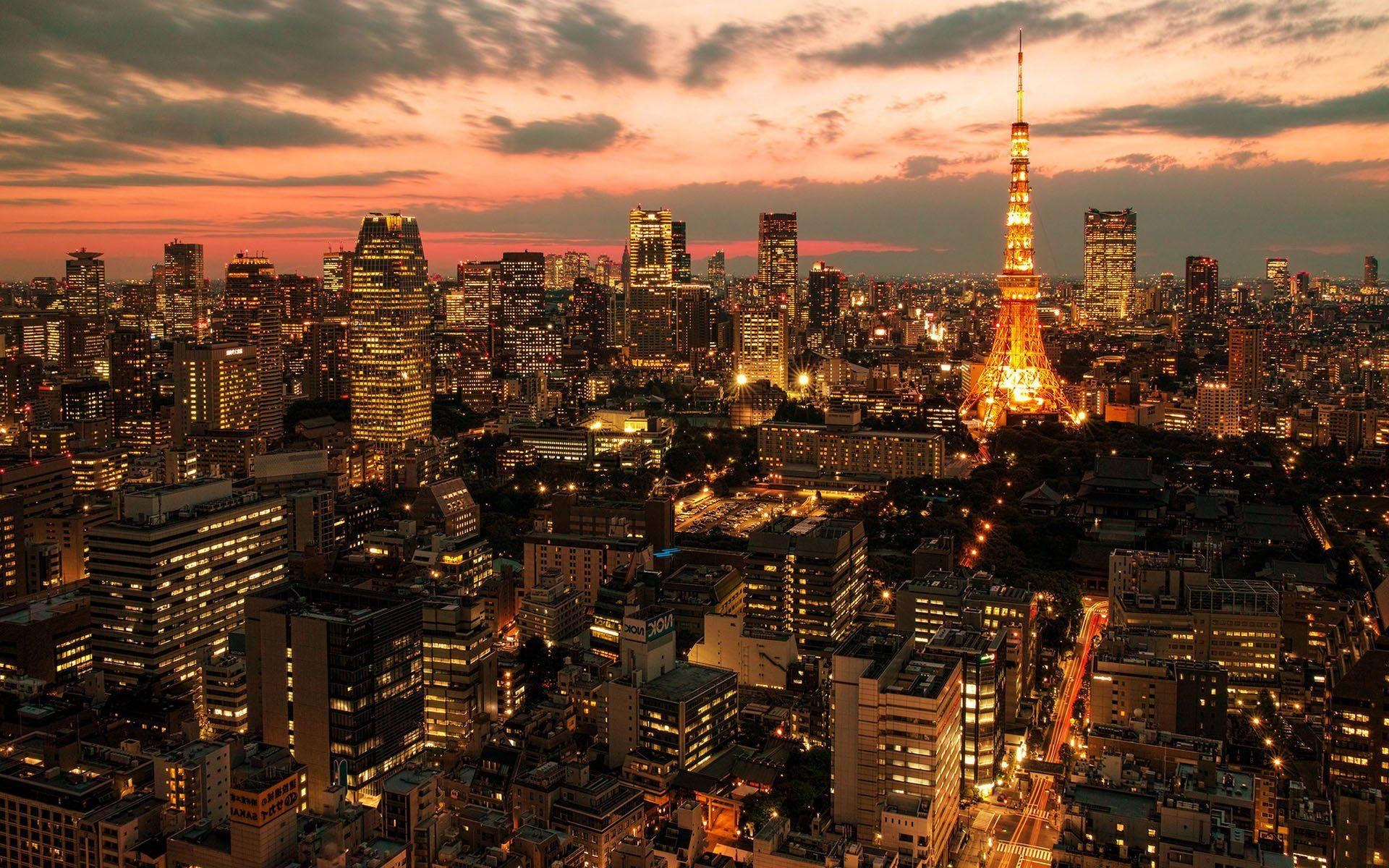 Tokio, Gebäude, Wolkenkratzer, Tokio Tower, Architektur, 1920x1200 HD Desktop