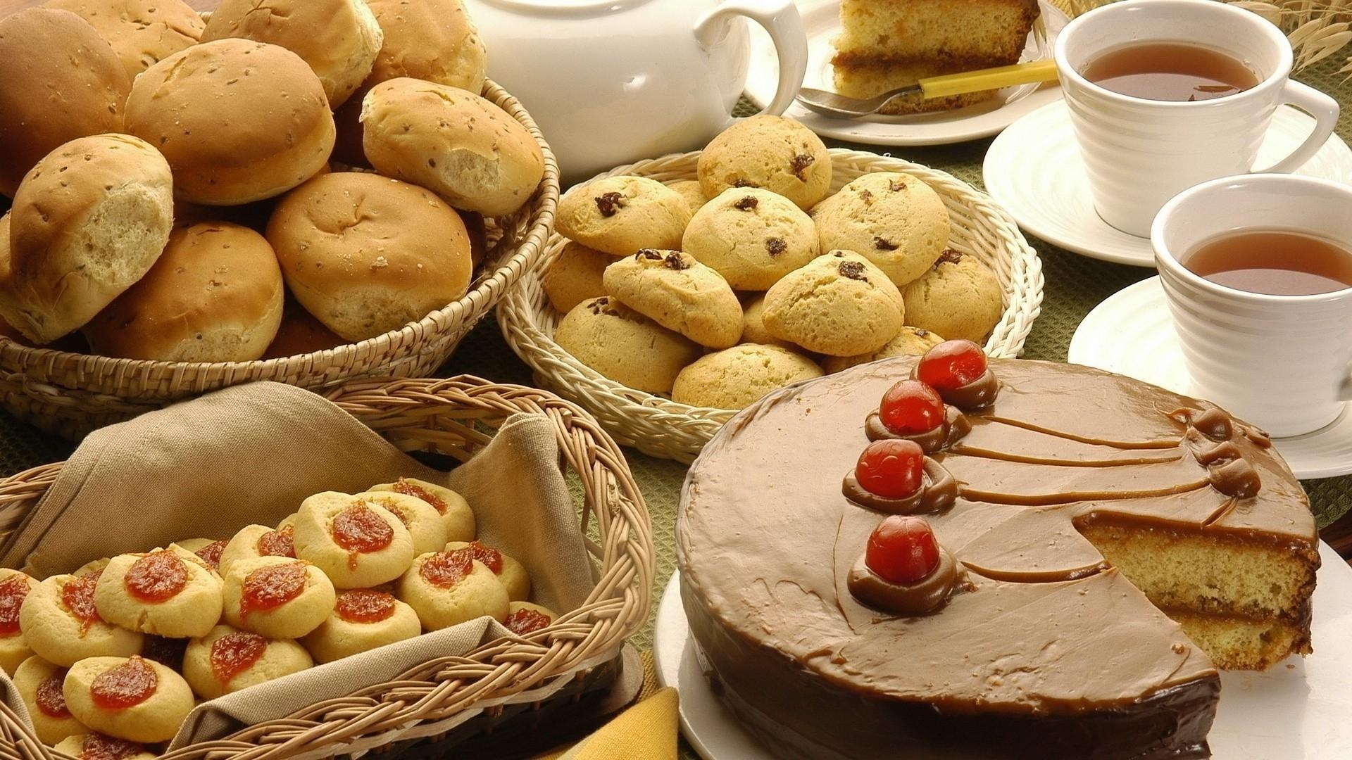 Tee Früchte Kekse Kuchen, 1920x1080 Full HD Desktop