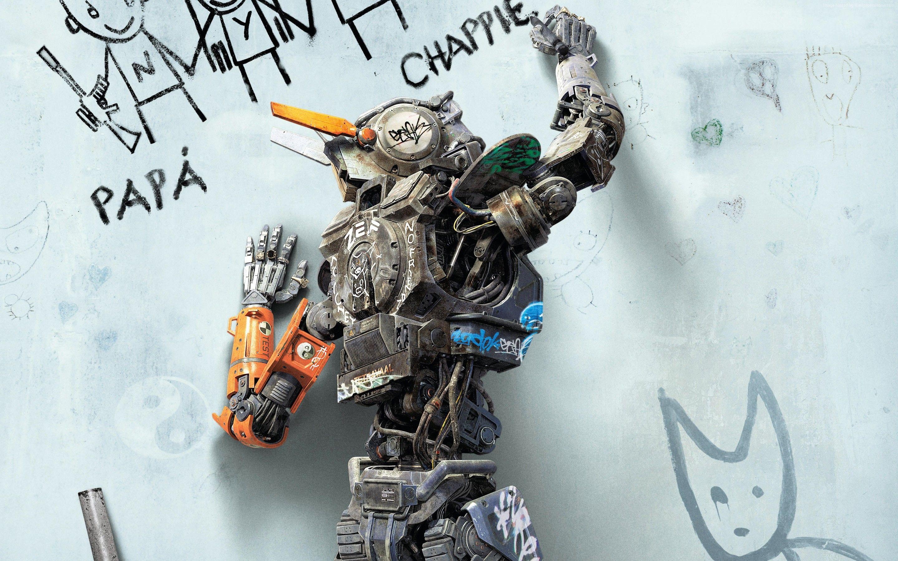 Roboter, Chappie, Film, Maschinen, Hintergrund, 2880x1800 HD Desktop