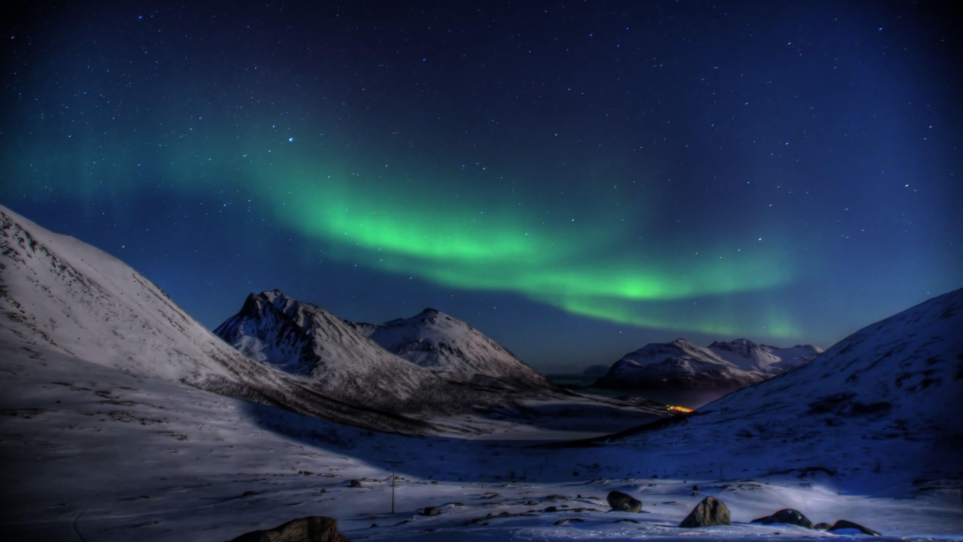 Aurora Borealis, Hintergrund, HD-Bild, Polarlicht, Nacht, 3840x2160 4K Desktop