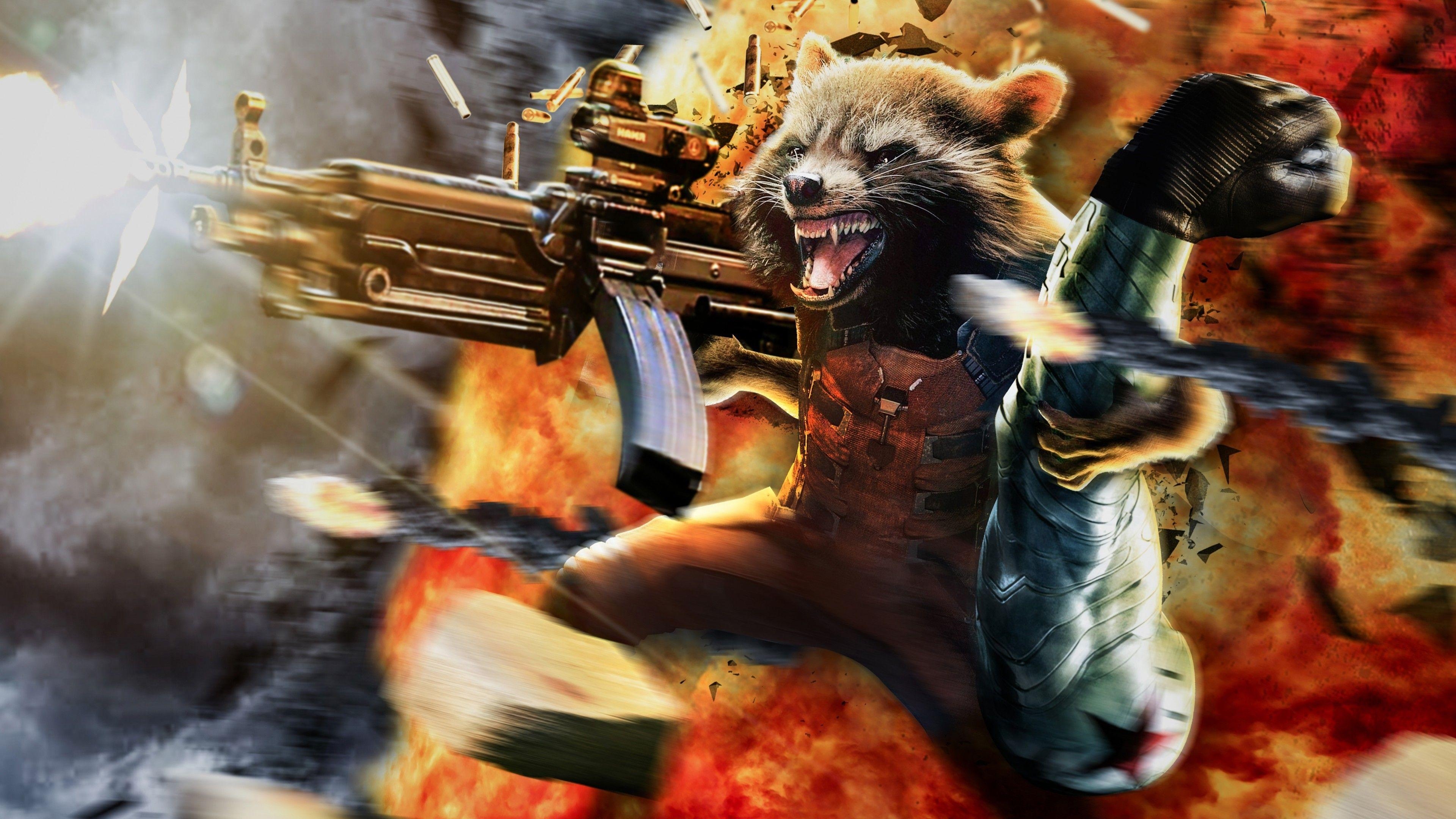 Guardian of the Galaxy, Rocket Raccoon, Filmdownload, Marvel, Helden, 3840x2160 4K Desktop