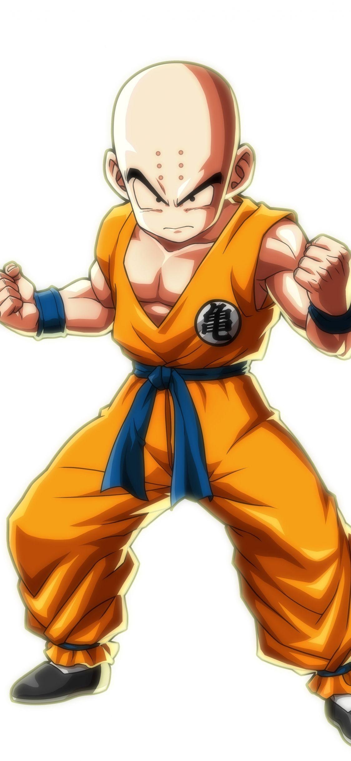 Krillin, Glatzkopf, Dragon Ball, FighterZ, Videospiel, 1130x2440 HD Handy