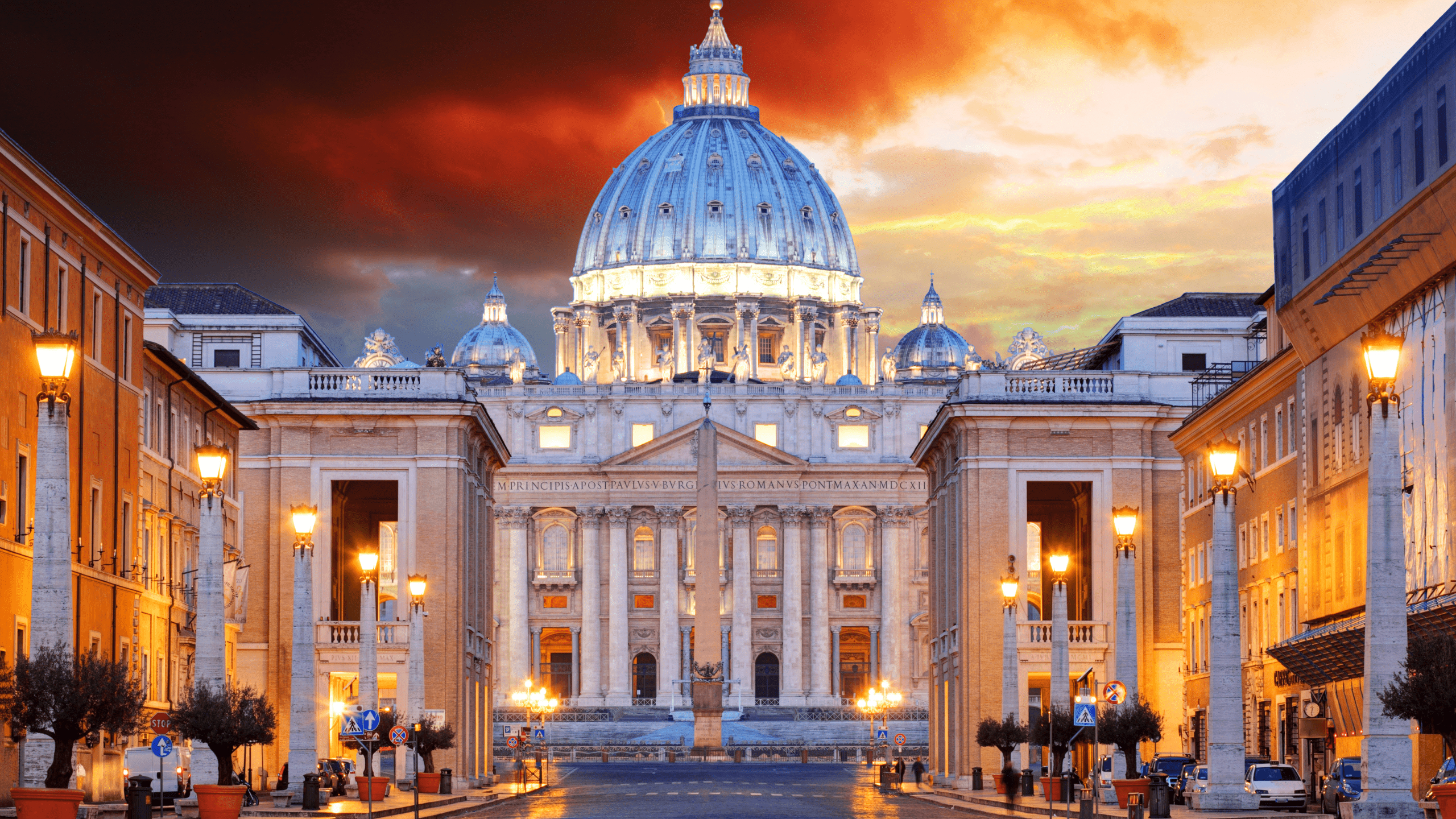 Download, St. Petersdom, Italien, Rom, Abend, 2560x1440 HD Desktop