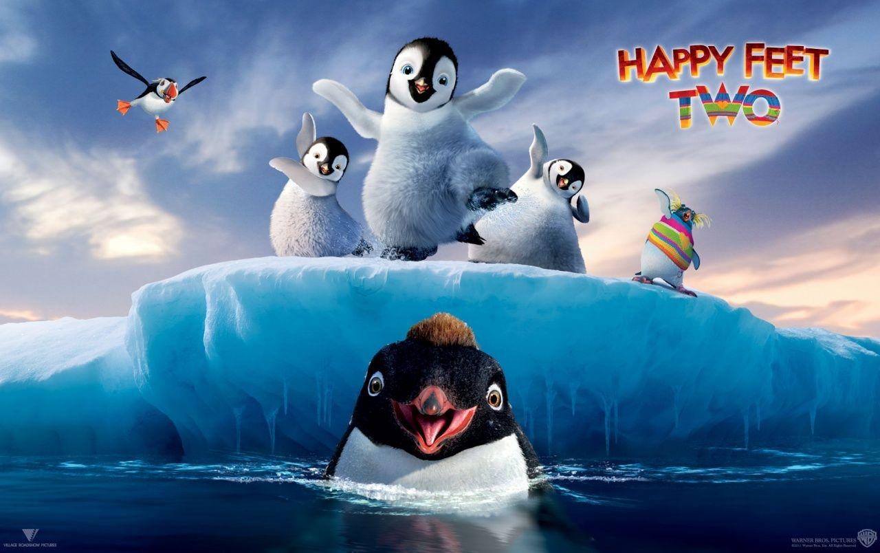 Happy Feet, Cartoon, schwimmen, Pinguine, Freude, 1280x810 HD Desktop