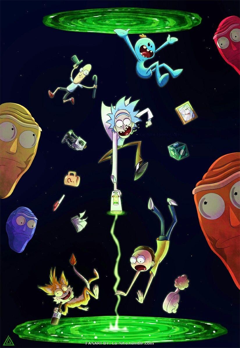 Rick and Morty, Cartoon, Sci-Fi, Kunst, Abenteuer, 830x1200 HD Handy